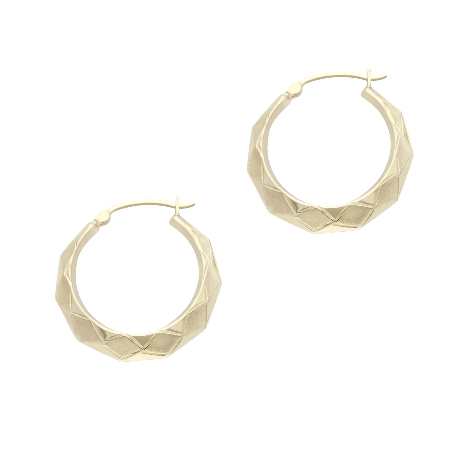 Women’s Gold Vintage Textured Hexagonal Hoops Wolf and Zephyr