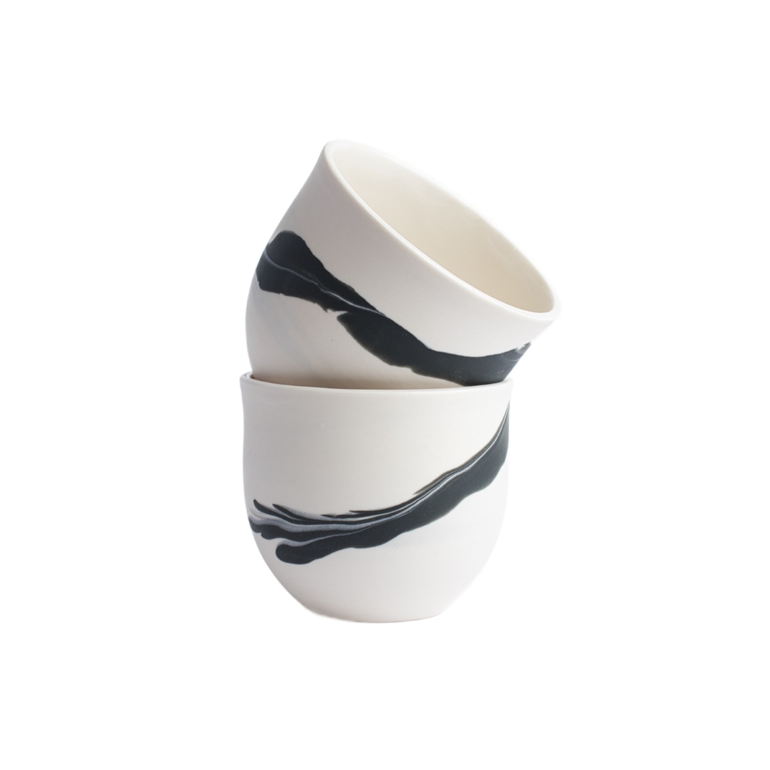 Black / White Marbled Tumbler - Black Michelle Williams Ceramics