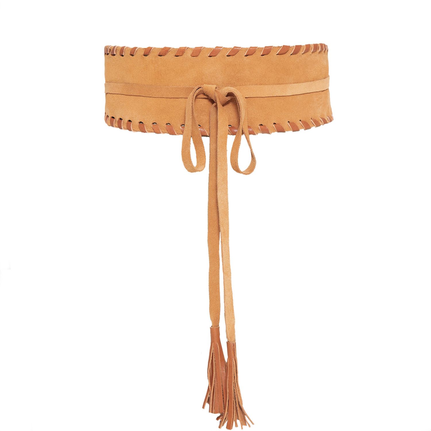 Women’s Brown Suede Wrap Belt With Leather Tassels XXL Juan-Jo