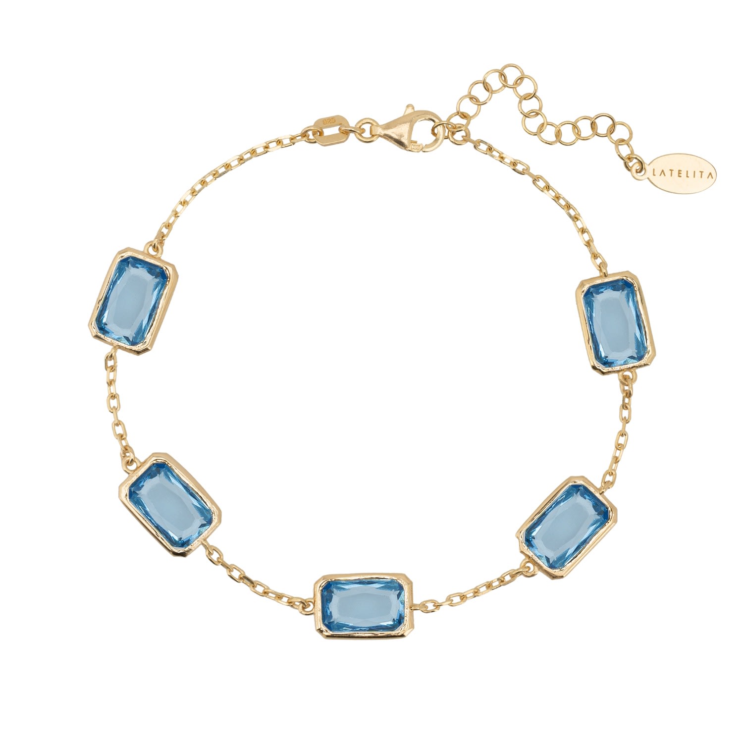 Women’s Gold / Blue Portofino Bracelet Gold Blue Topaz Latelita