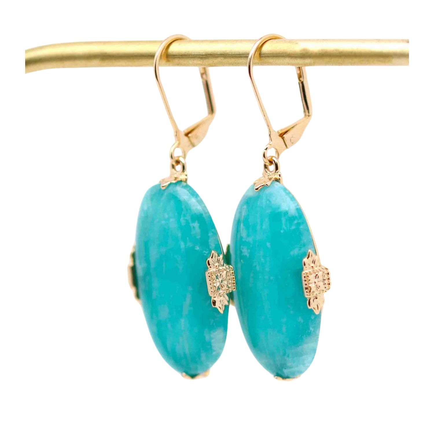 Women’s Gold / Blue Josephine Amazonite Earrings Lambertine Sas