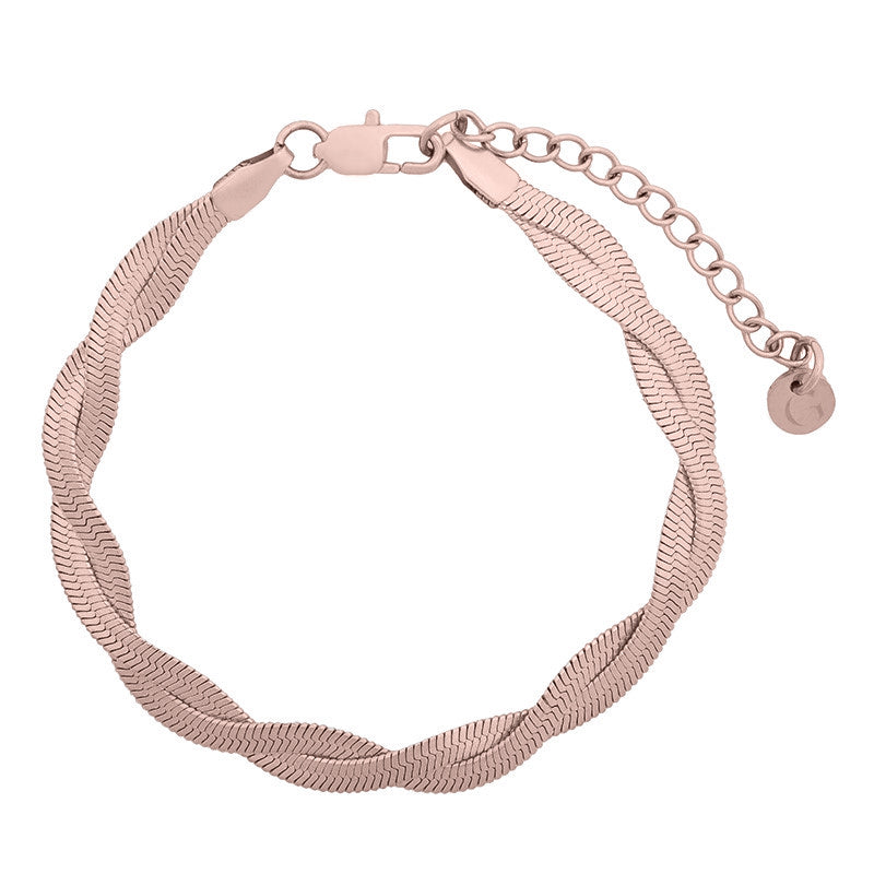 Women’s Twisted Snake Chain Bracelet In Rose Gold Gold Trip