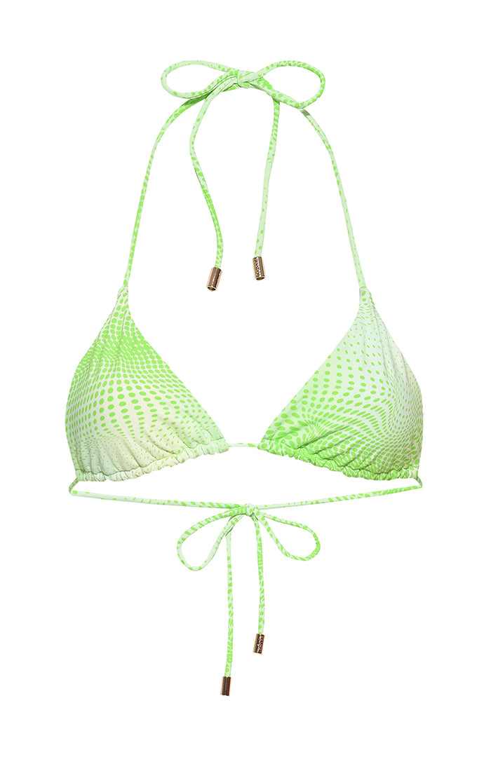 Women’s Green Clover Triangle Bikini Top Medium Kamari Swim Llc