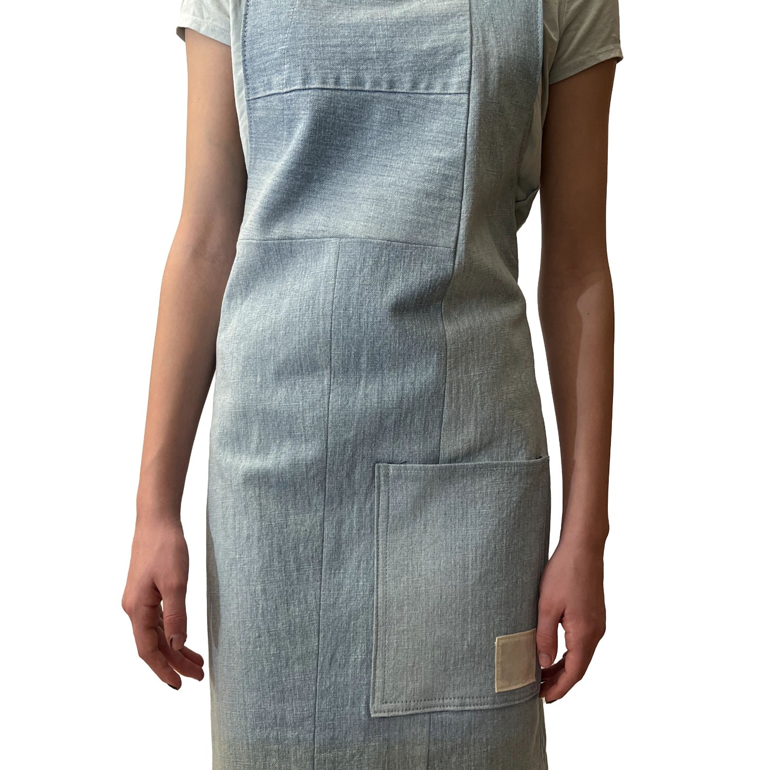 Blue Upcycled Denim Adult Apron Small Park + Coop