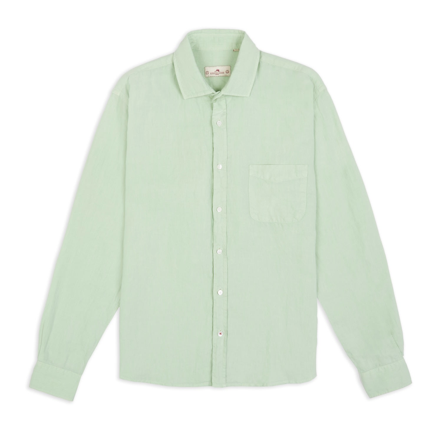 Men’s Green Linen Shirt - Mint Small Burrows & Hare