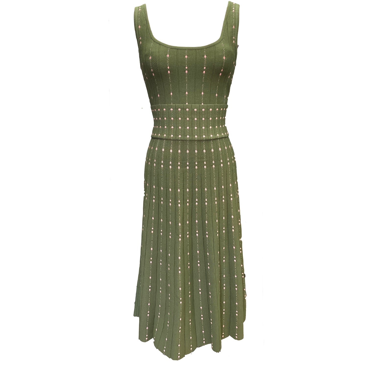 Women’s Green / Rose Gold Patsy Top And Skirt "Dress Set" In Olive Medium Viavai