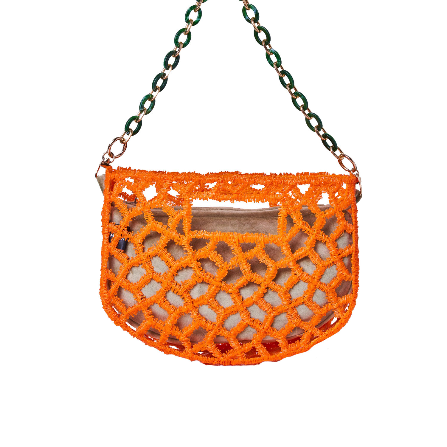 Women’s Green / Yellow / Orange Moon Bead Bag - Orange & Olive Masum Karimi