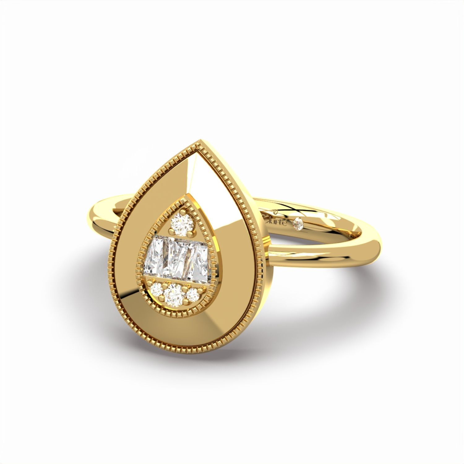 Women’s Gold Gatsby Pear Ring ClartÃ¨