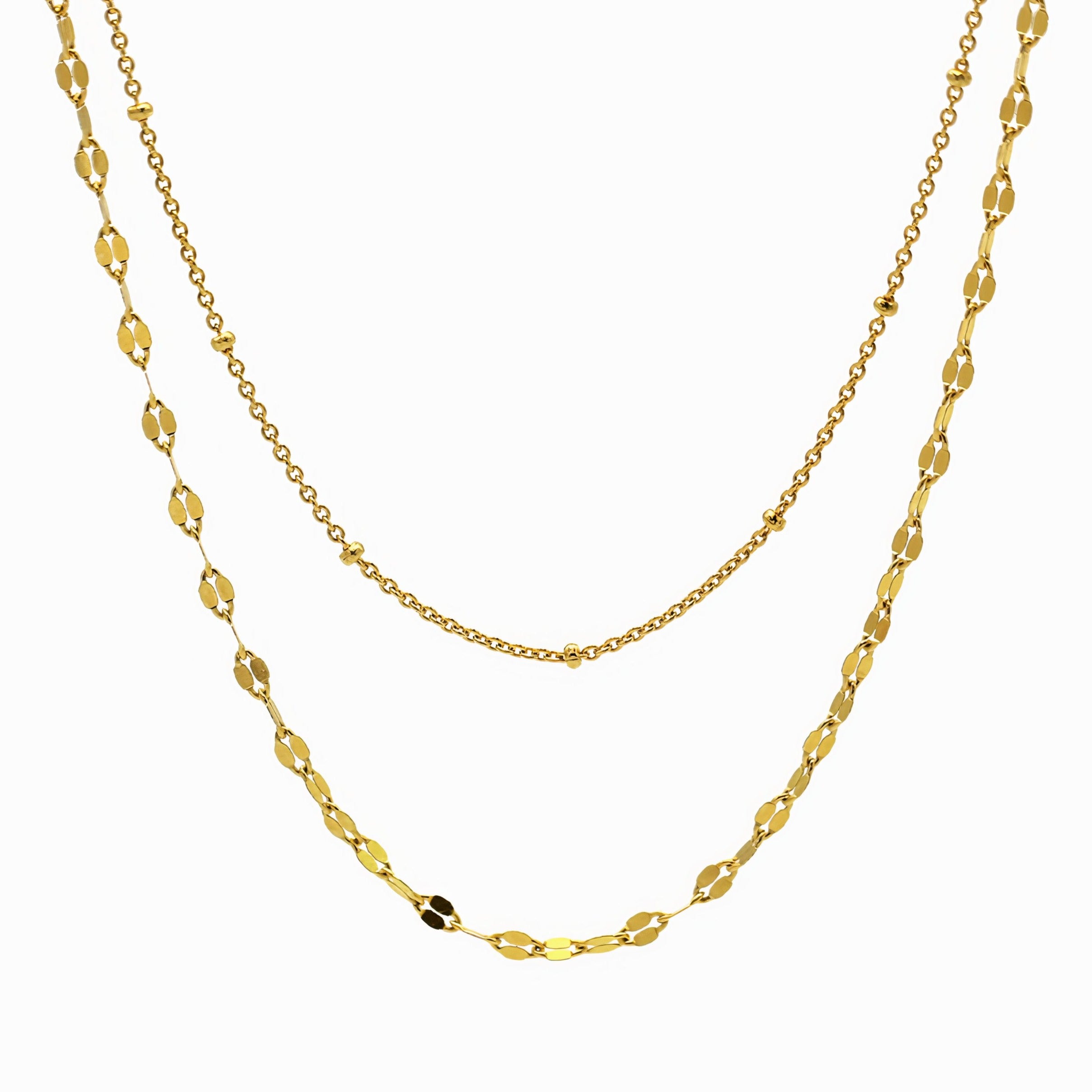 Women’s Marrakesh Minimalist Dainty Double Layer Strand Chain Necklace 18K Gold Vermeil Gemsa London