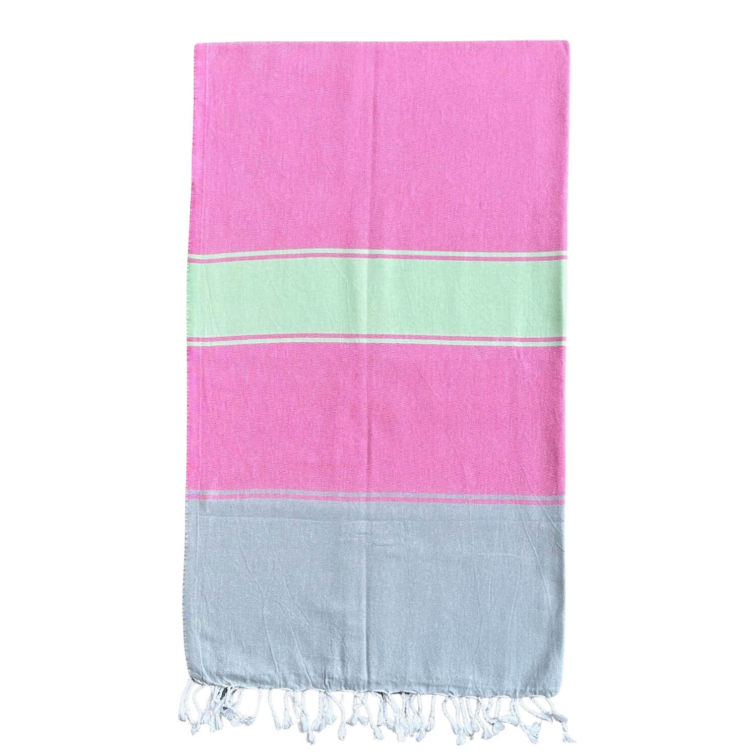 Grey / Rose Gold Talia Hammam Towel - Bubblegum / Parakeet One Size Ailera