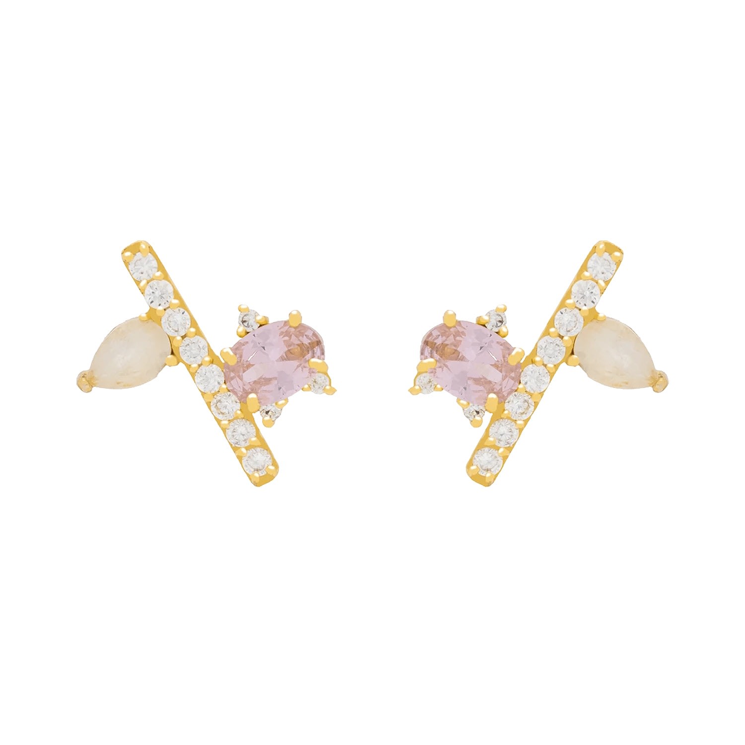 Women’s Rose Gold Pink Goldplated Shera Earrings Lavani Jewels