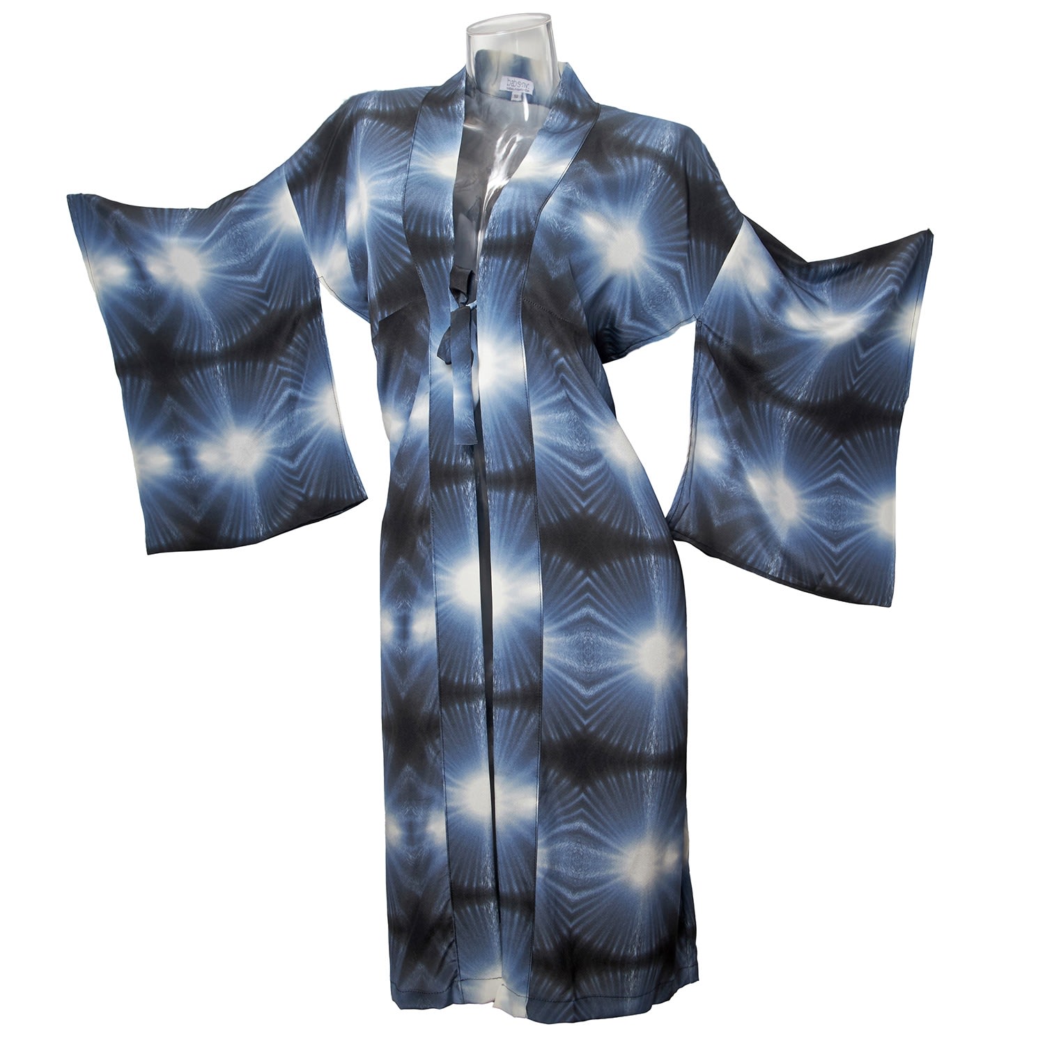 Women’s Blue Burst Silk Crepe De Chine Kimono Large Babs Boutique Nyc