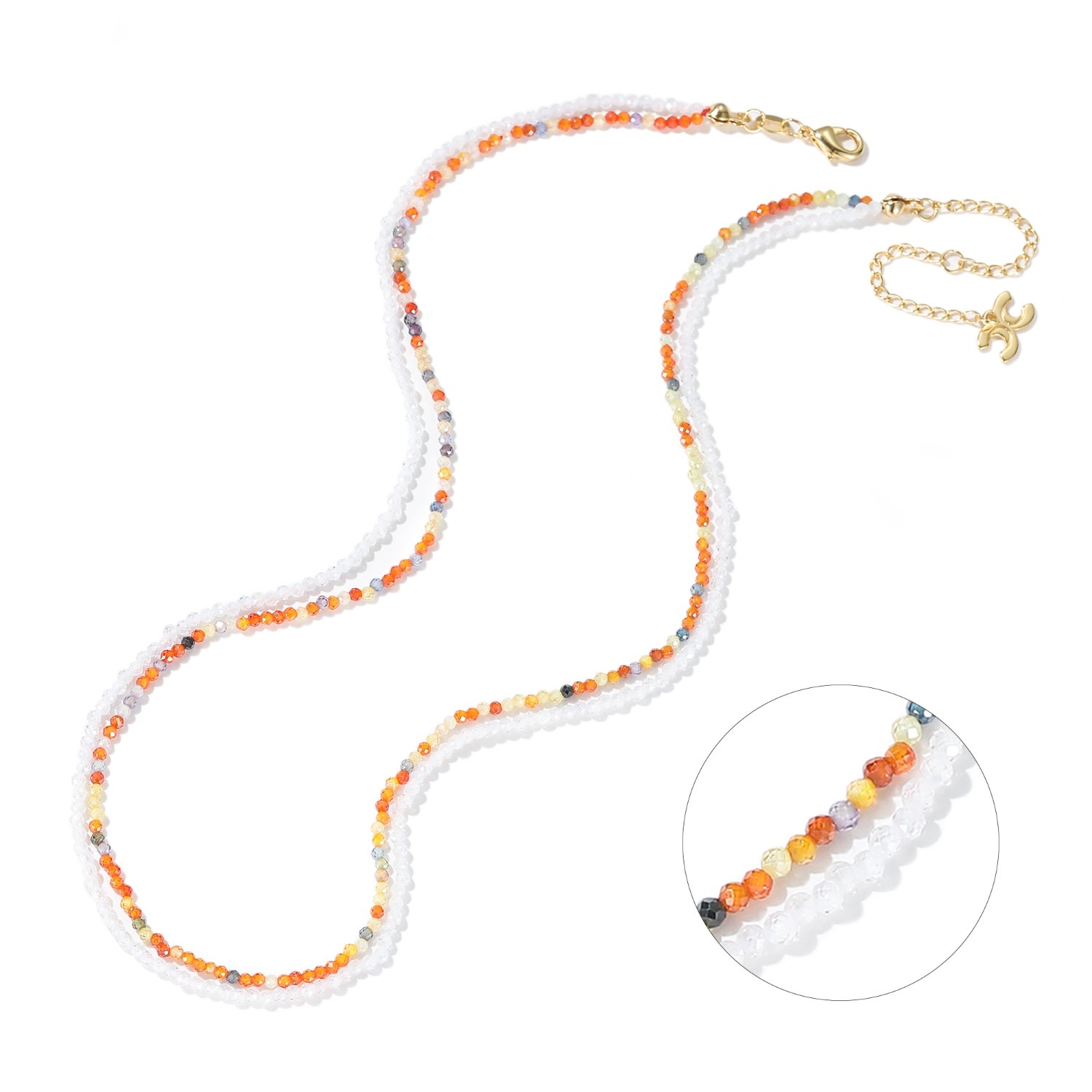 Women’s Clarice Rainbow Crystal Mini Beaded Double Layered Necklace Classicharms
