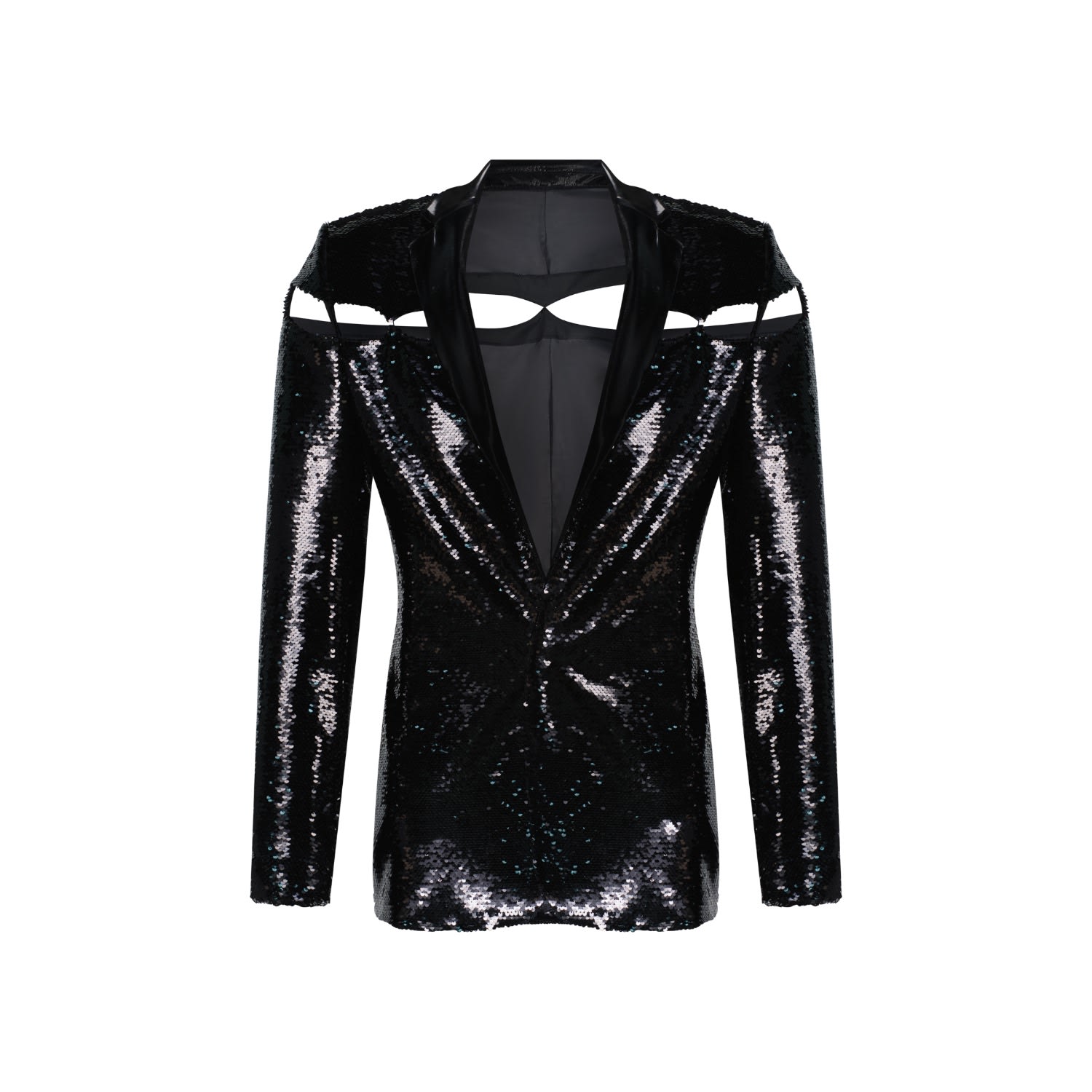 Men’s Black Sequin Cut Out Jacket His Small ÃšchÃ¨