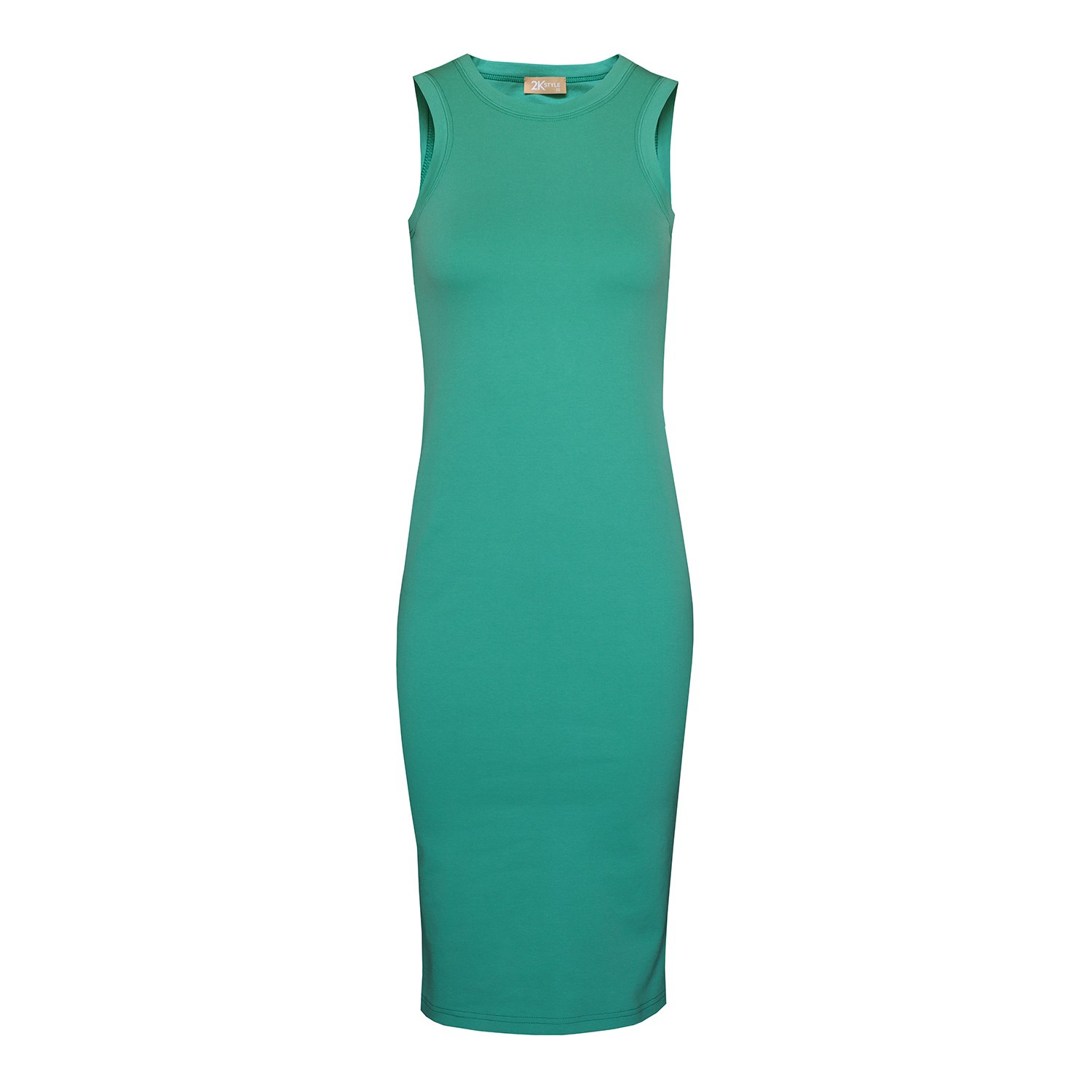 Women’s James Stretch Sleeveless Tank Bodycon Midi Dress - Green Extra Small 2Kstyle