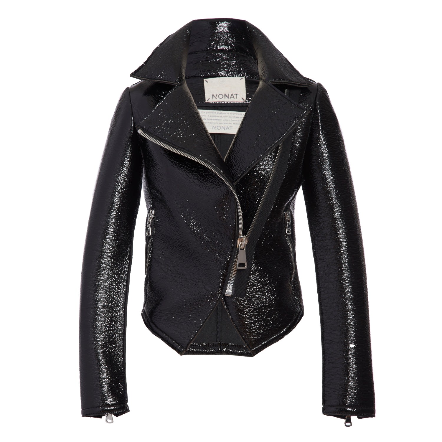 Women’s Black Angelina Biker Jacket Small N’onat