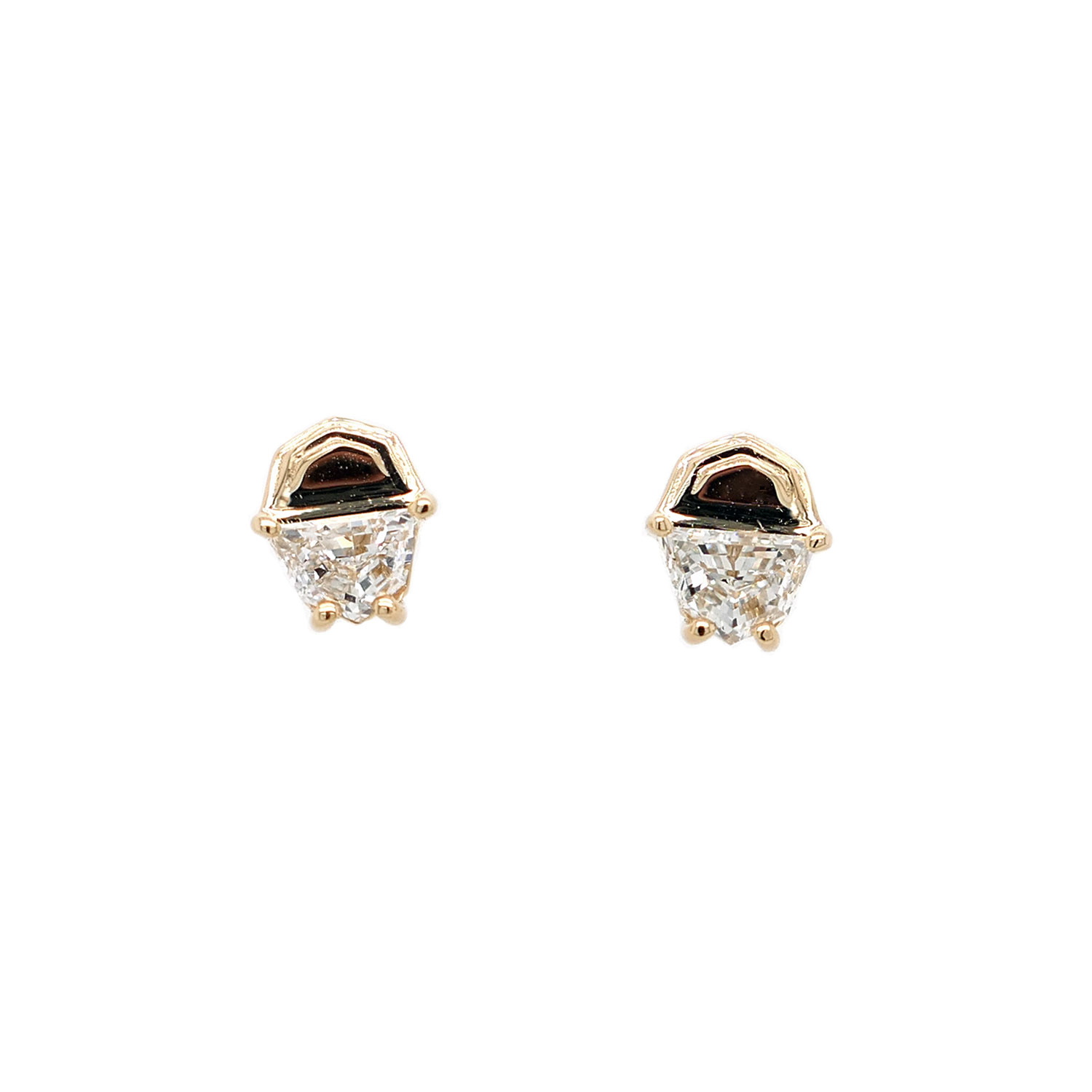 Women’s Gold Step Chevron Diamond Studs Ilah Cibis Jewelry