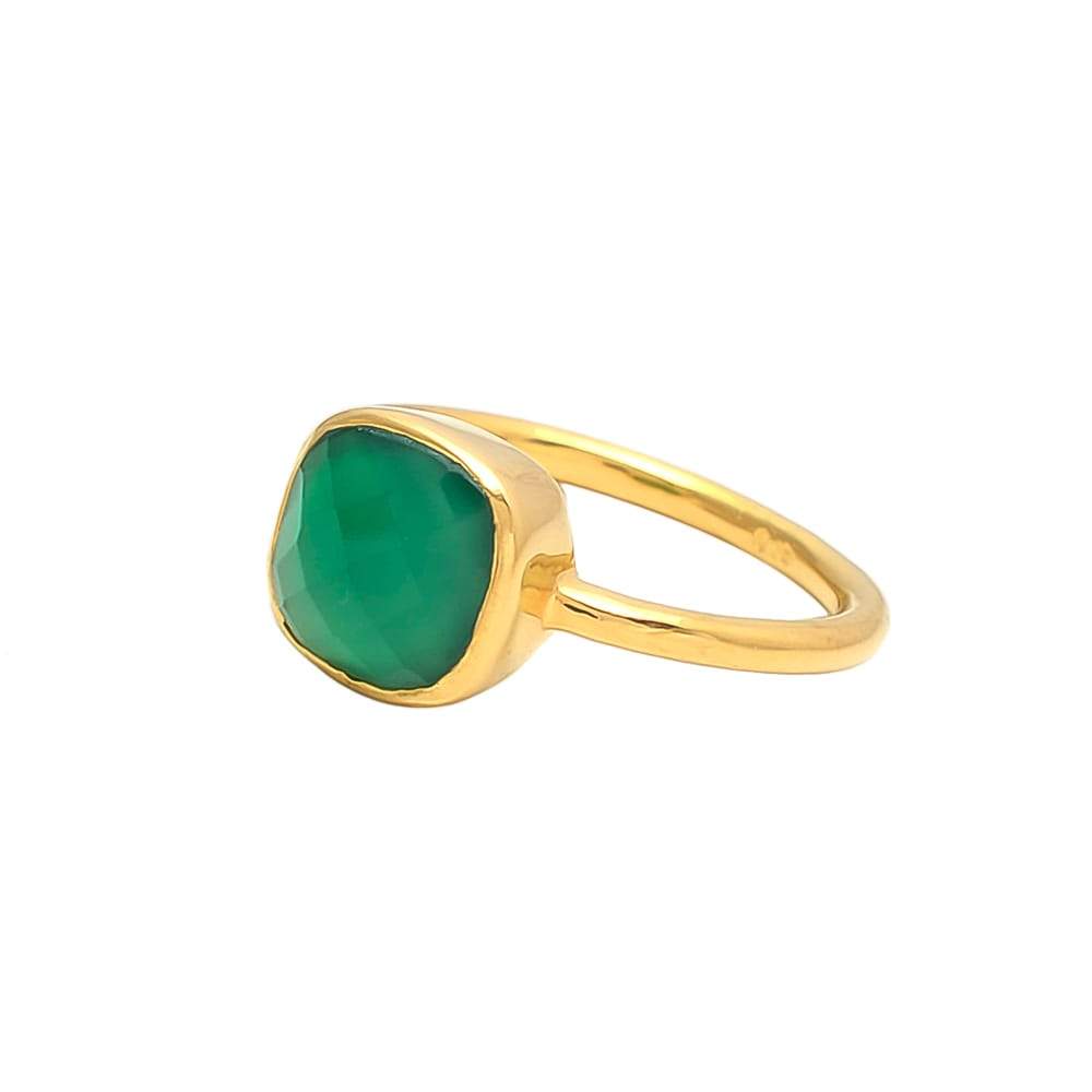Women’s Gold / Green Rea Ring Green Onyx Somya London