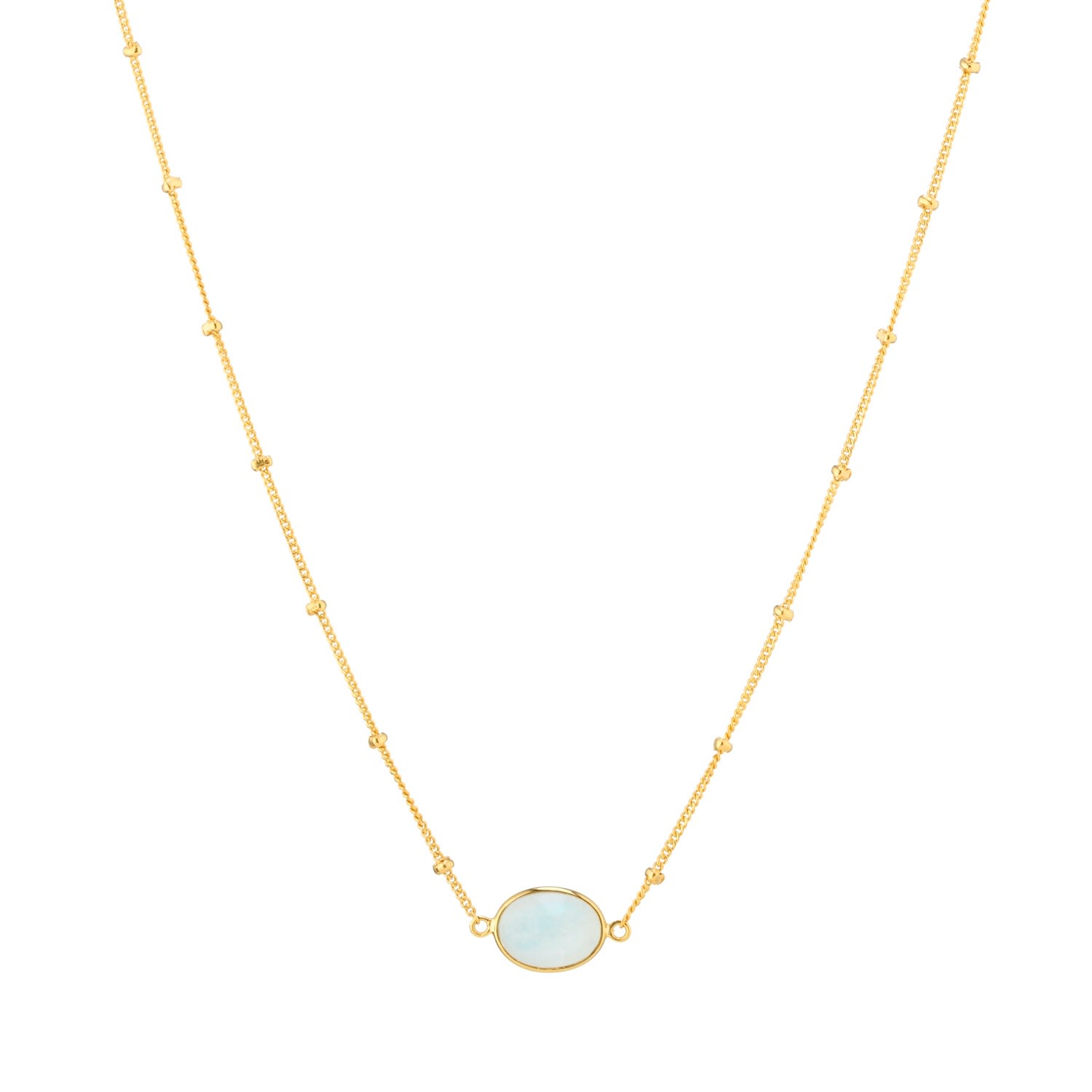 Women’s White Pollara Moonstone & Gold Vermeil Beaded Necklace Auree Jewellery
