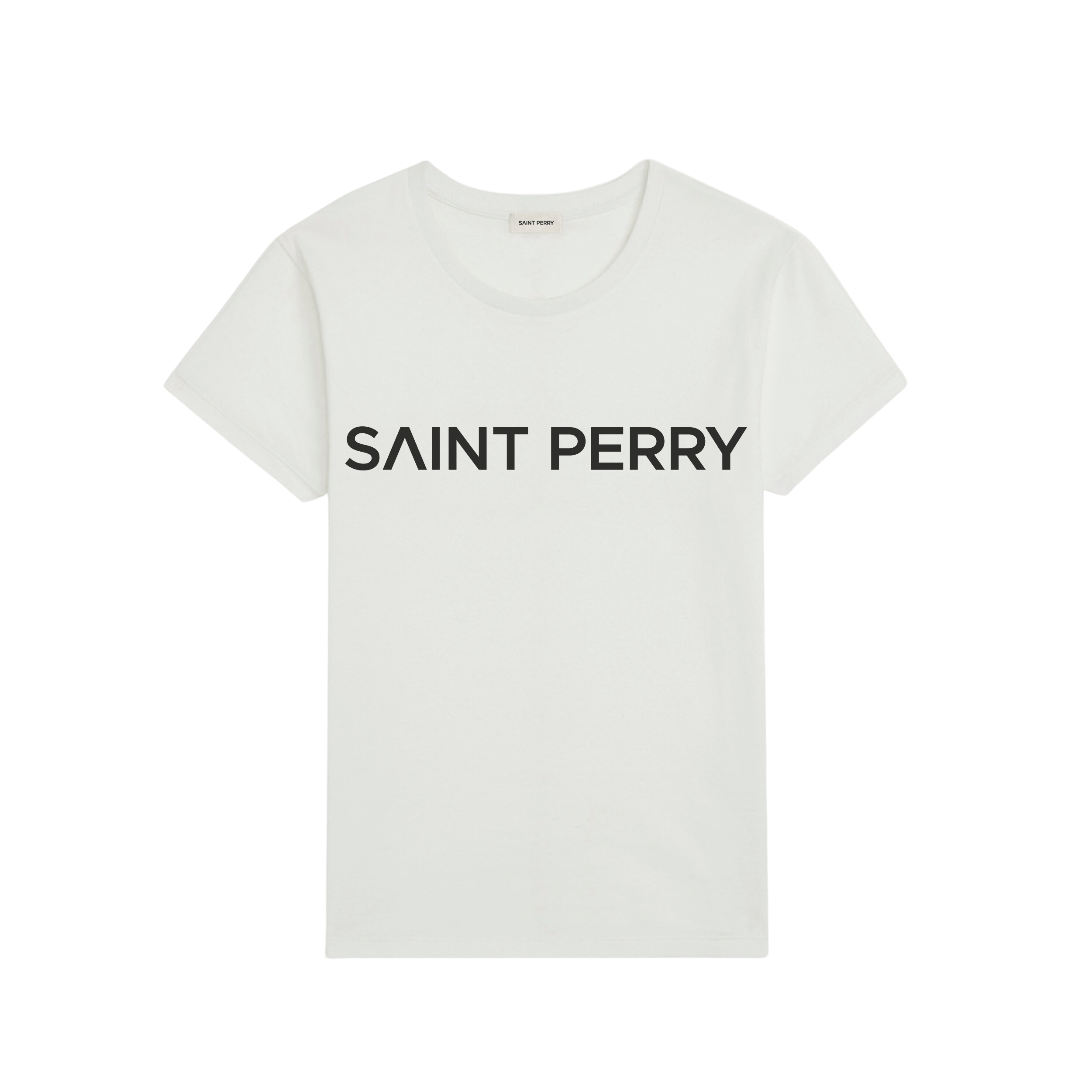 Women’s Cotton Crewneck Shirt - Classic White Medium Saint Perry