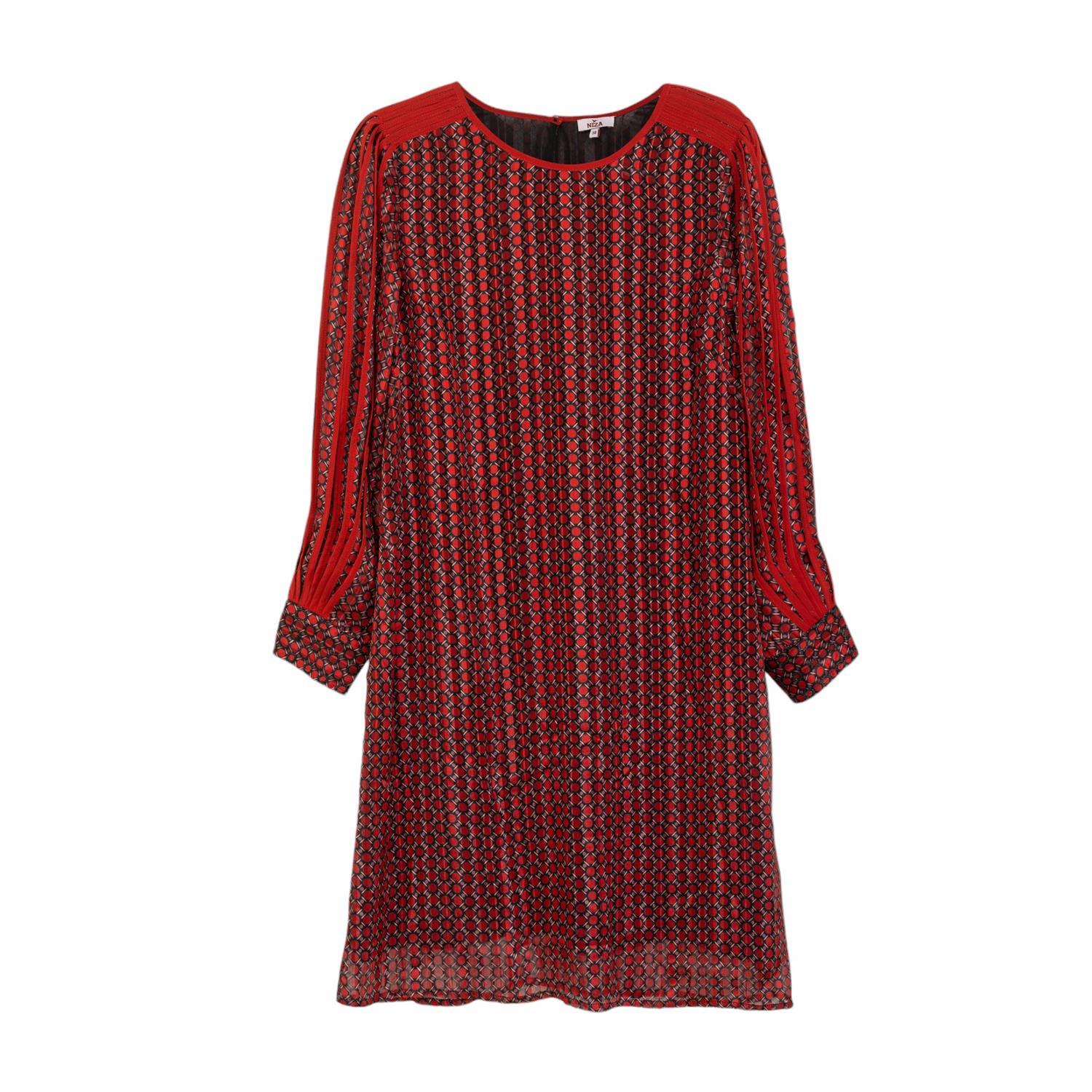 Women’s Red Long Sleeve Short Dress Extra Large Niza