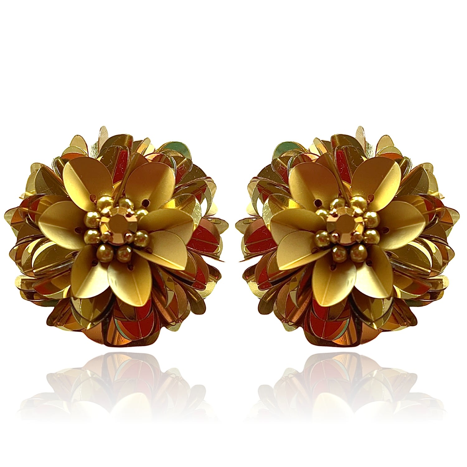 Women’s Blossom Studs Gold Two Tone Pinar Ozevlat