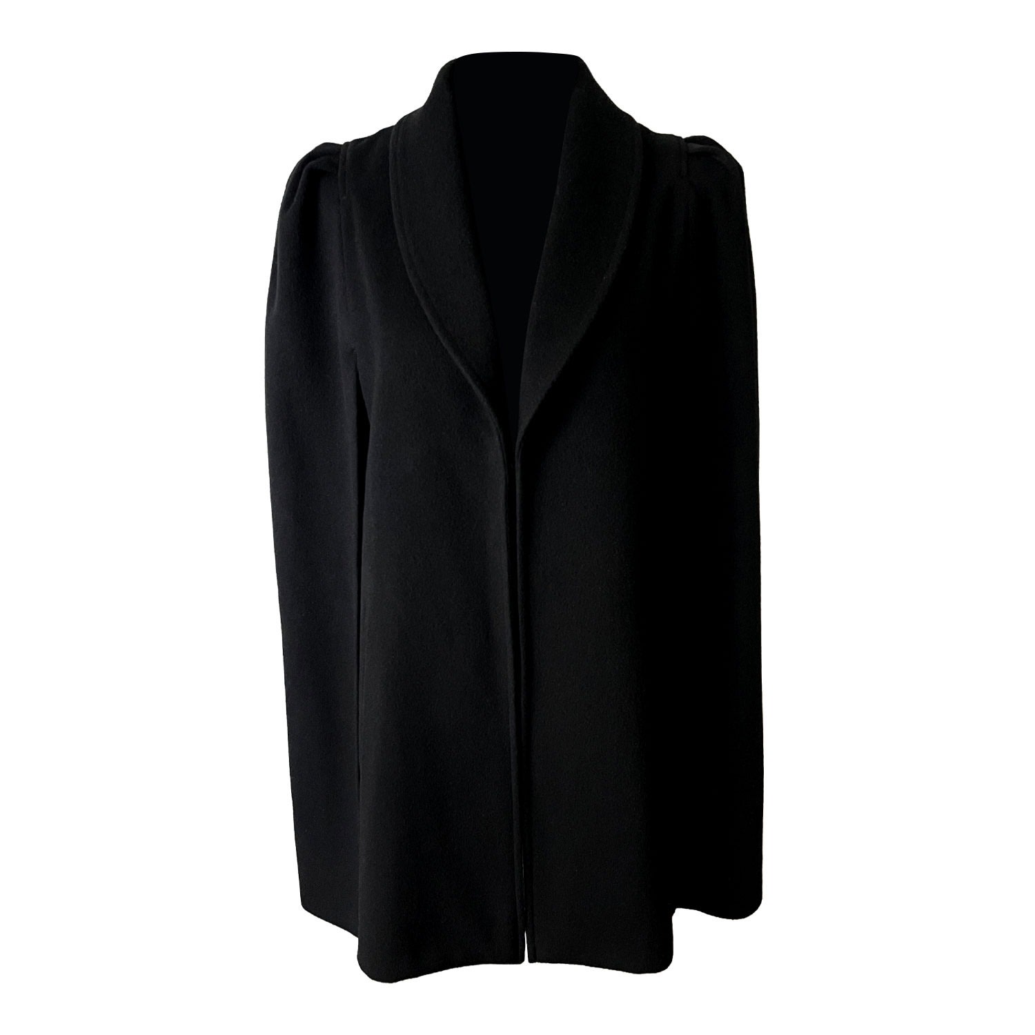 Women’s Wool Cashmere Sable Short Cape In Black Large Nina Nieves