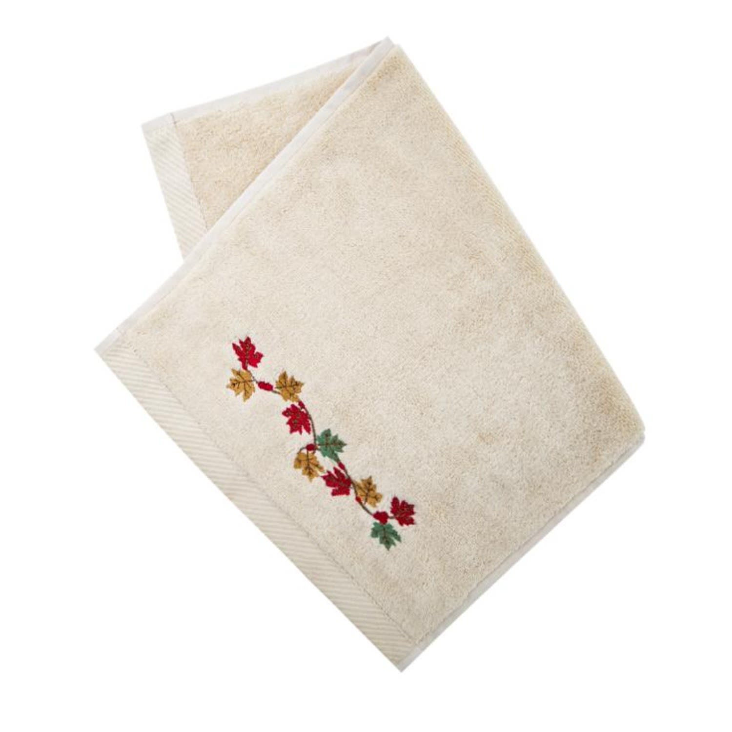 Leaves Embroidery Cotton Face Towel Km Home Collection