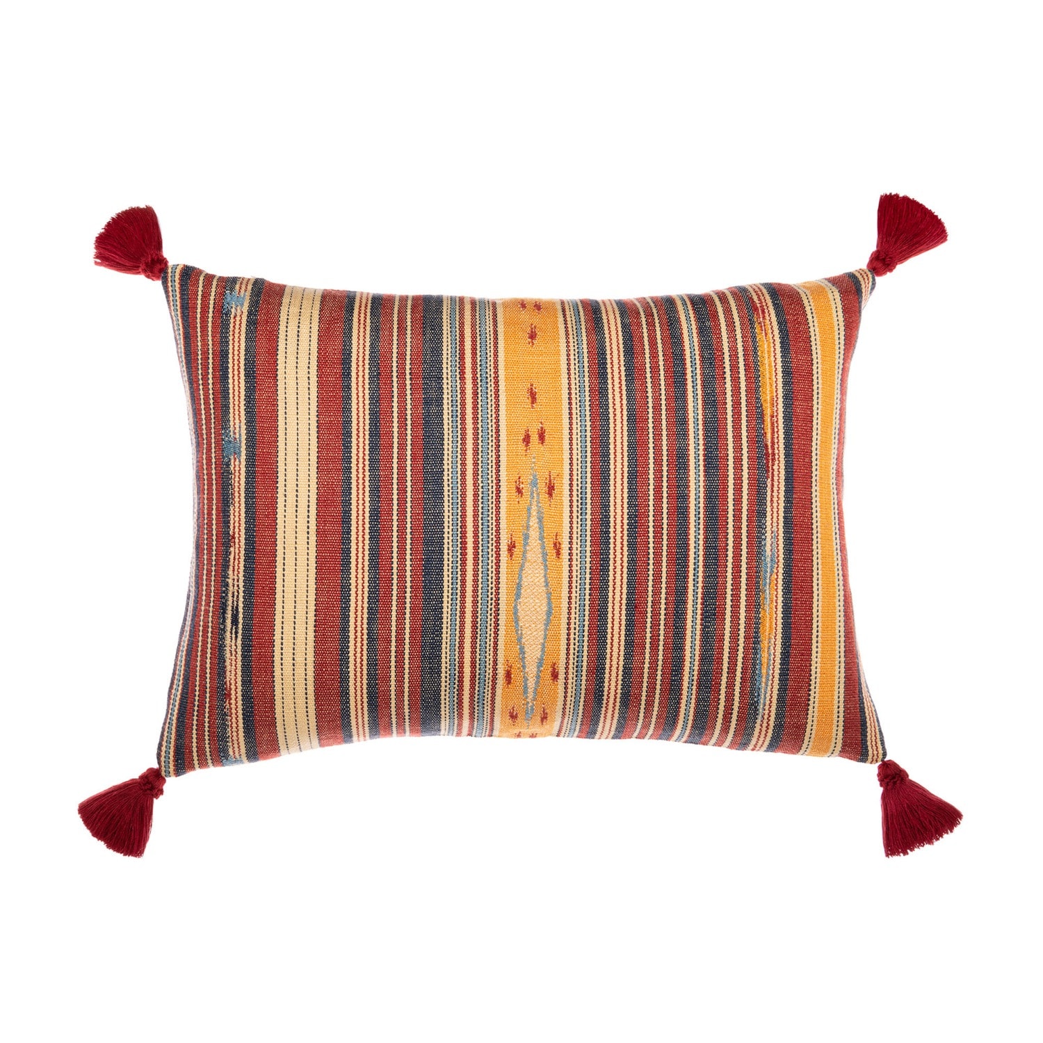 Red / Neutrals / Blue Neyshabour Rectangular Big Cushion By Mindthegap