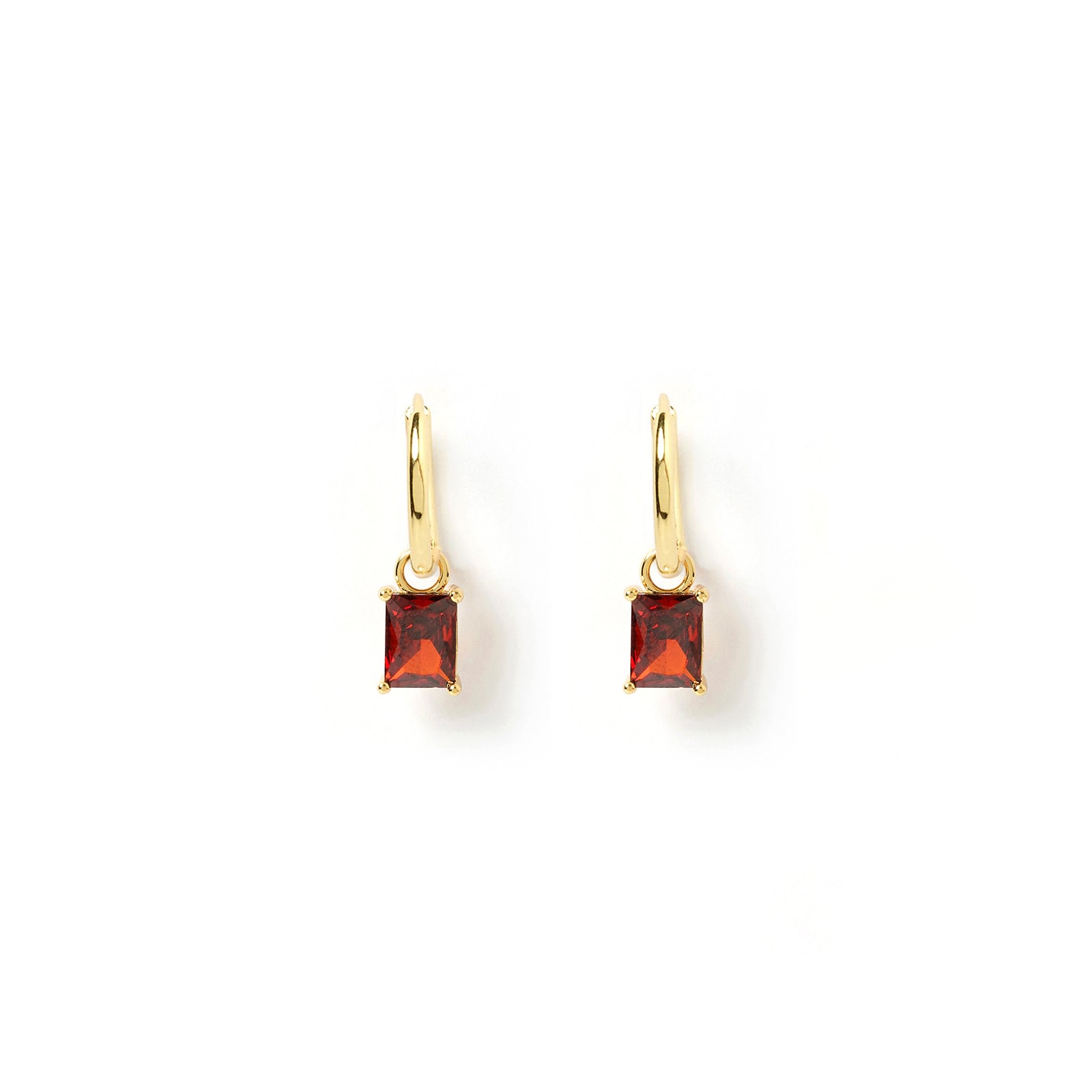 Women’s Red Birthstone Charm Earrings January - Garnet Arms of Eve