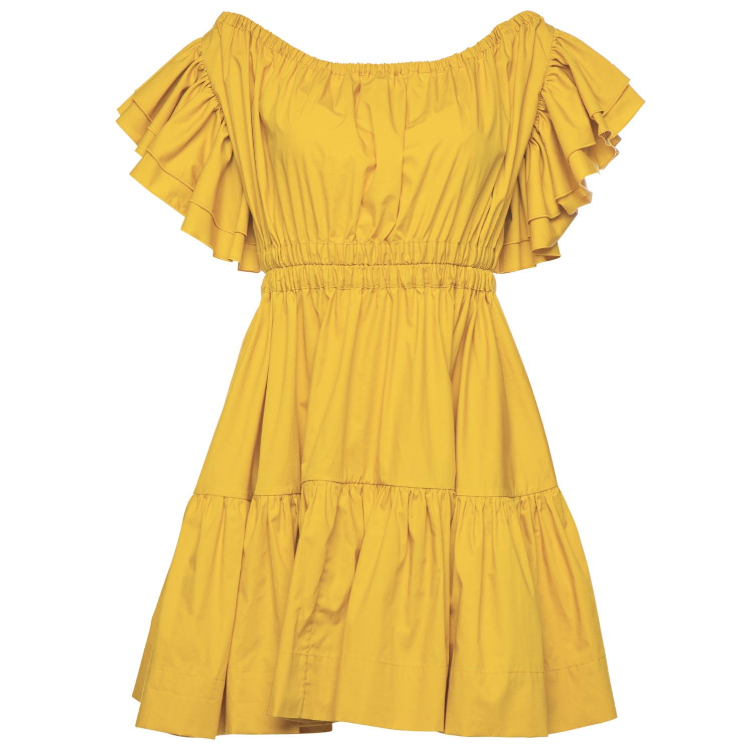 Women’s Yellow / Orange Ava Ruched Mini Dress In Mimosa Medium Vasiliki Atelier