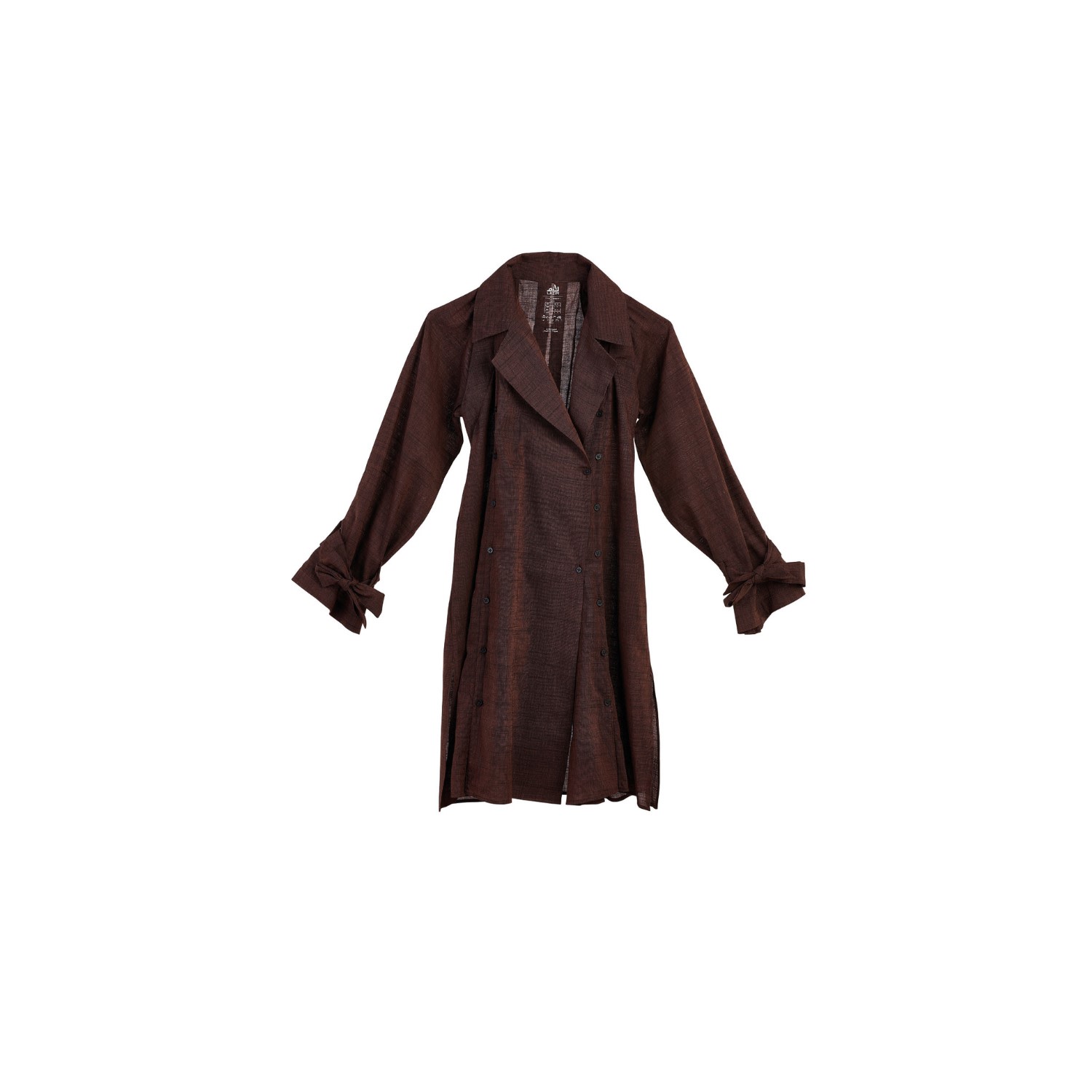 Women’s Brown / Blue Lazim - Angrakha Trench - Terracotta Brown Xs/S MÄ“ru