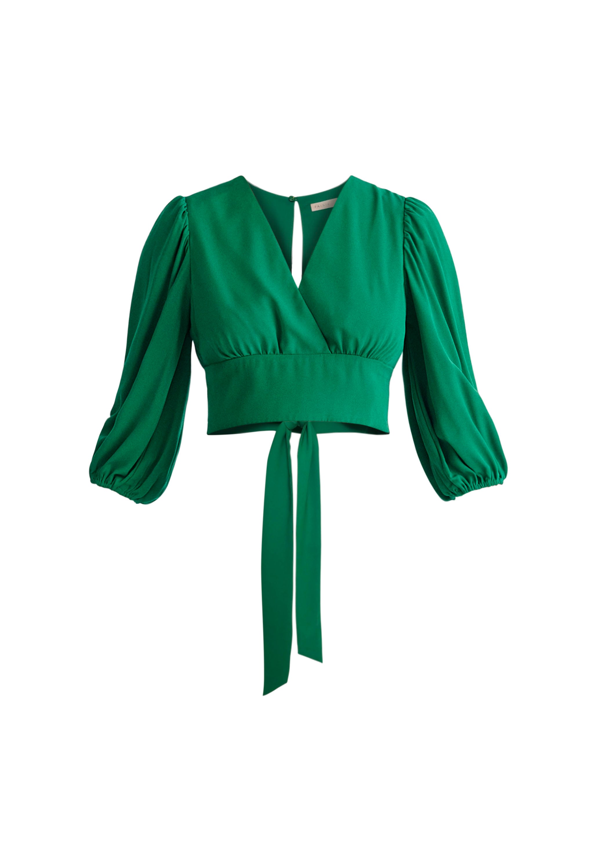 Women’s Wrap Crop Top - Green Extra Large Paisie