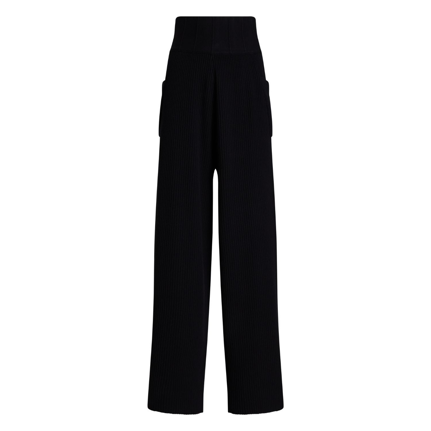 Women’s Super High Rise Wide Leg Silk Blend Knit Pants - Black Extra Small Mnk Atelier