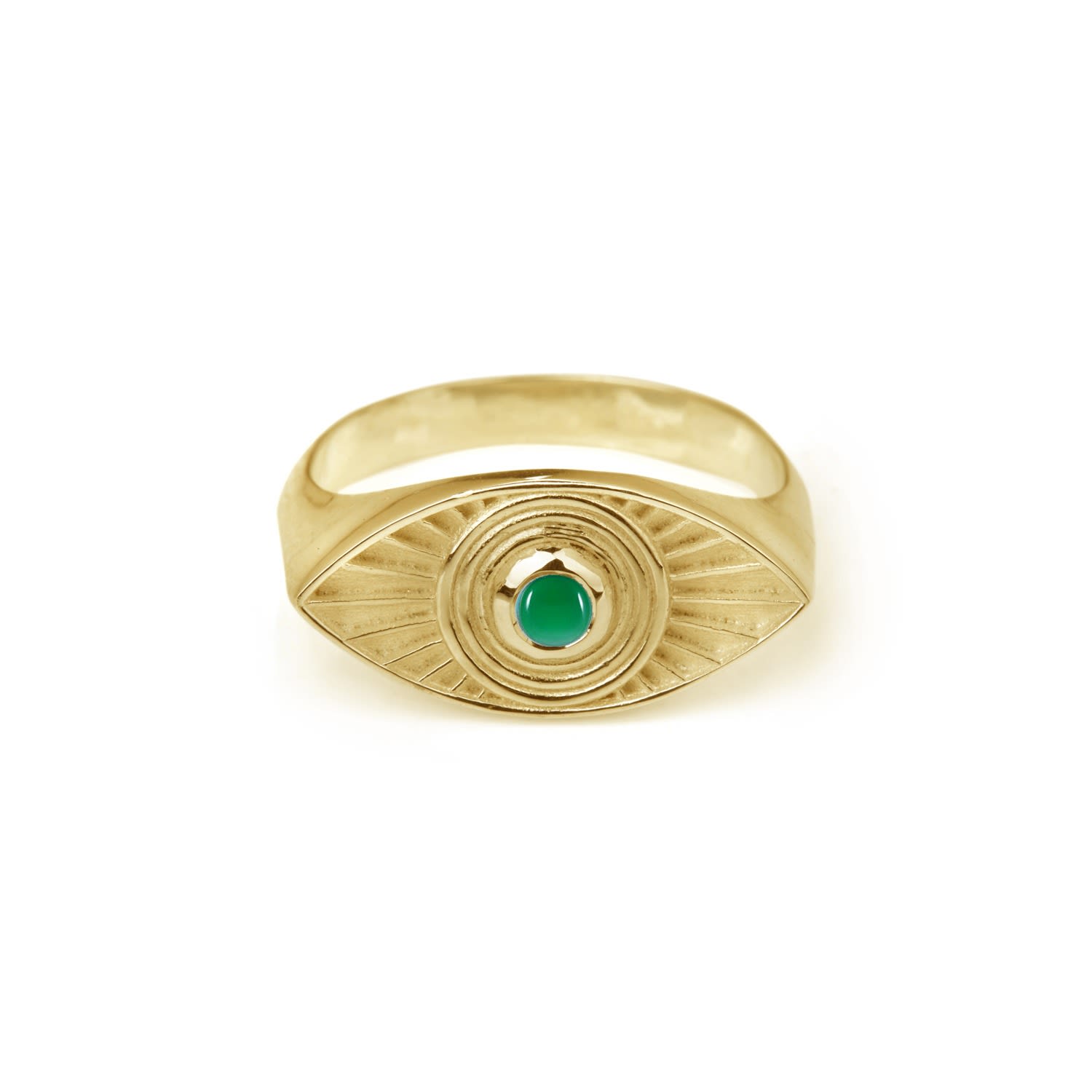 Women’s Gold / Green Rays Of Light Eye Ring Gold Green Onyx Rachel Entwistle Jewellery