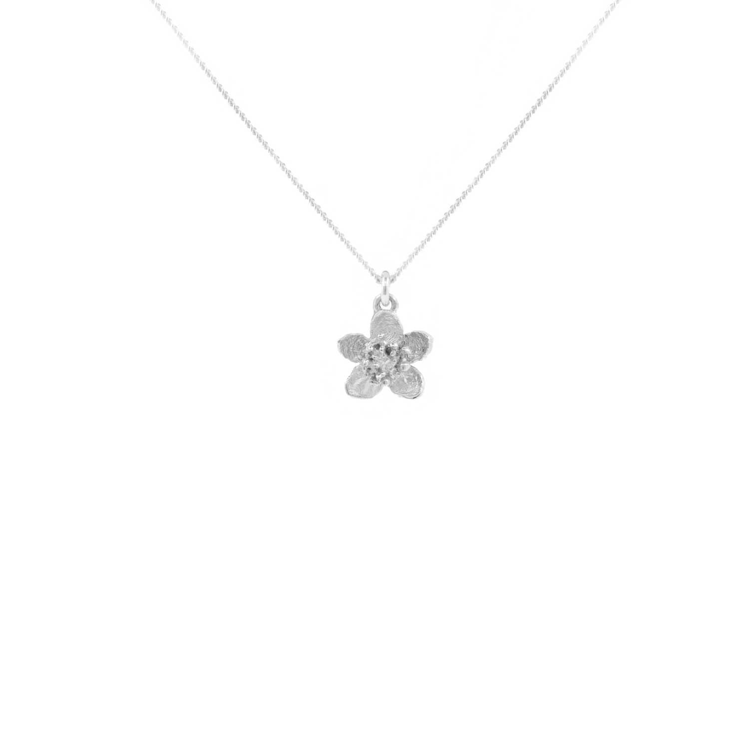 Women’s Neutrals / Grey / Silver Cherry Blossom Necklace - Silver Lee Renee