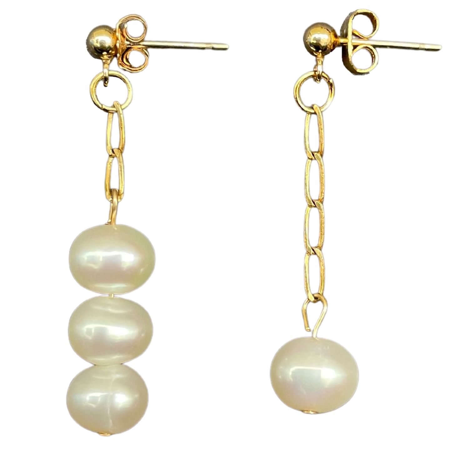 Women’s Gold / White Upcycled Earrings Victoria TÃªte D’orange