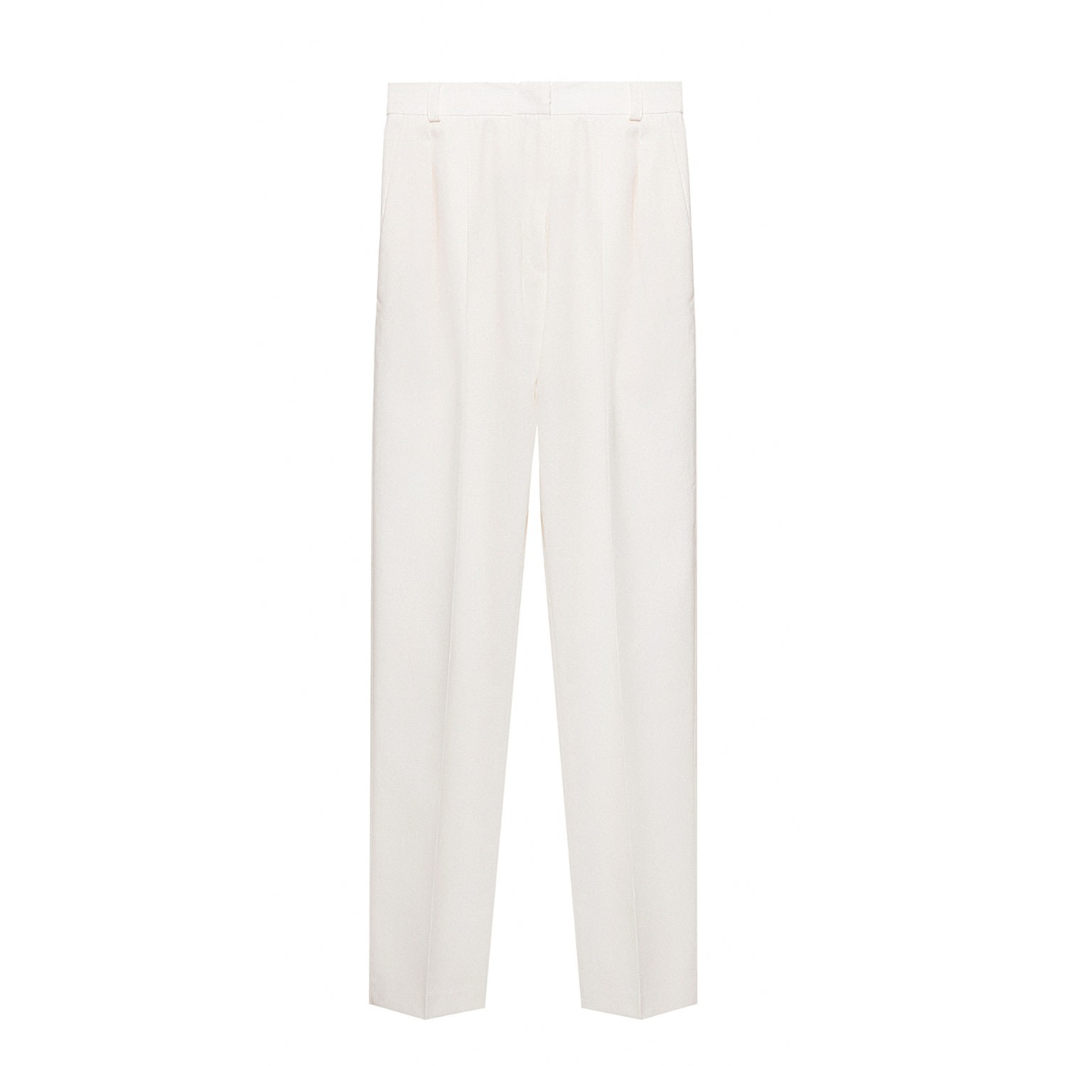 Women’s White Tapered Wool Trousers In Ivory Extra Small Epuzer