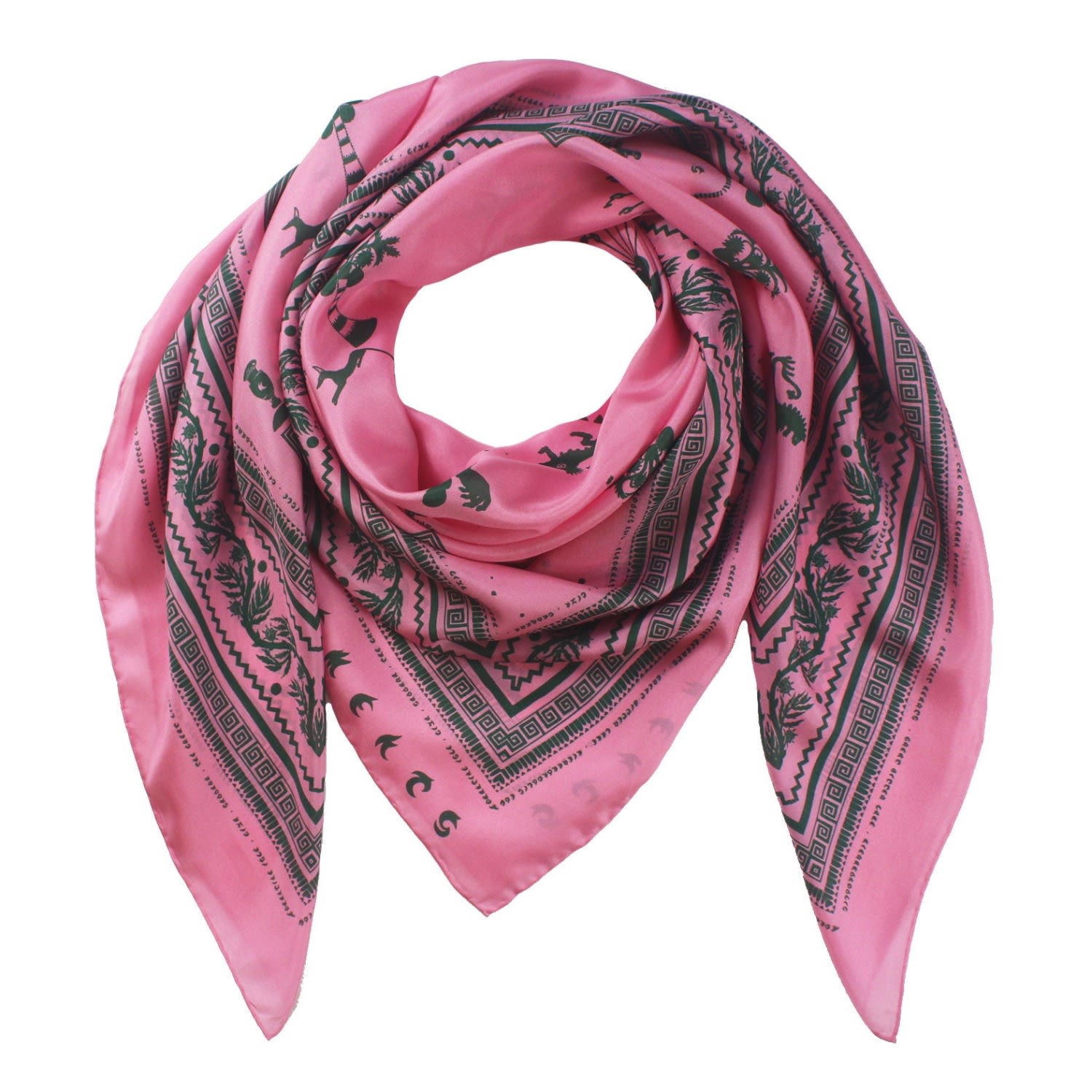Women’s Silk Scarf In Ancient Hearts Pink Klements