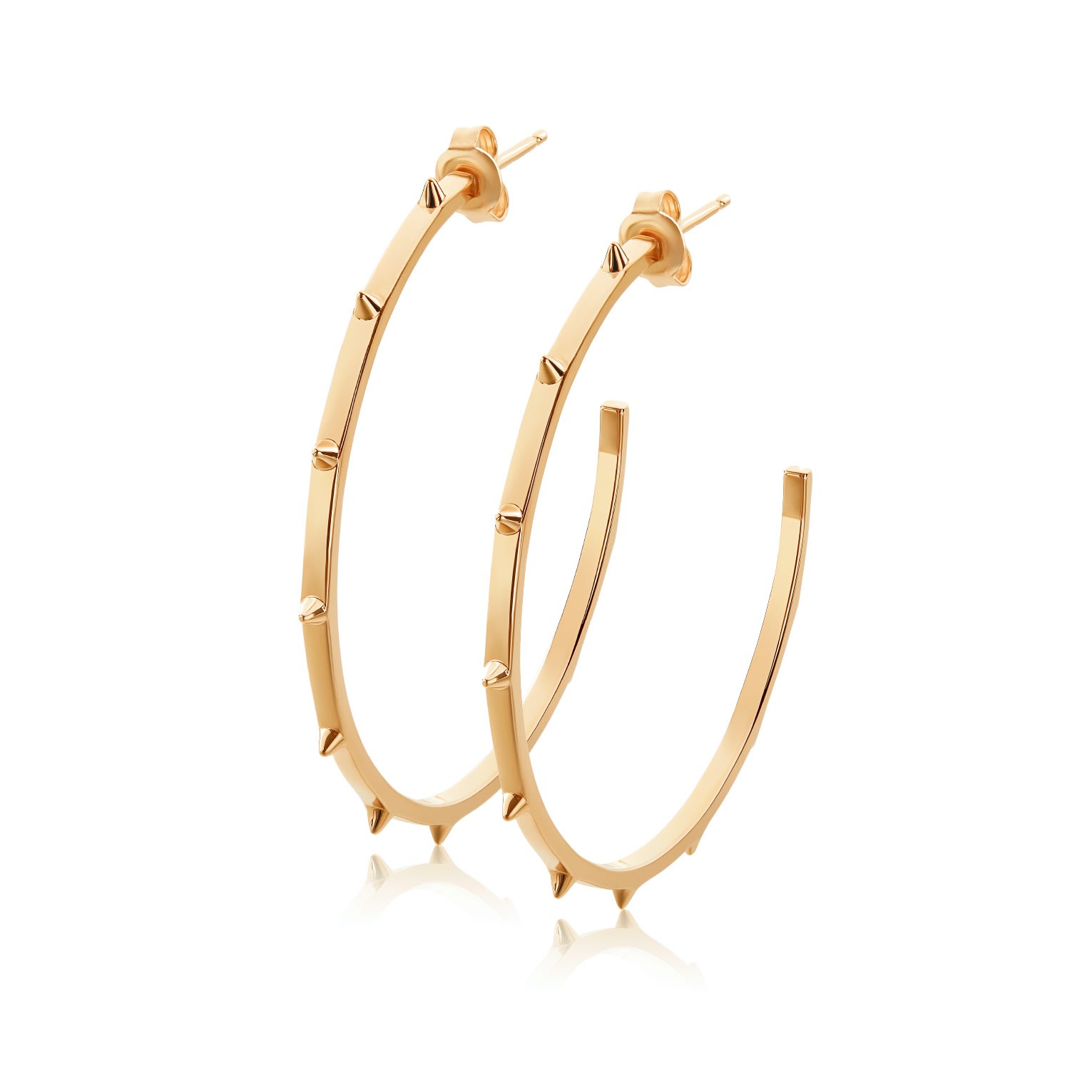 Women’s Yellow Gold Vermeil Super Spike Hoop Earrings Steff Jewellery