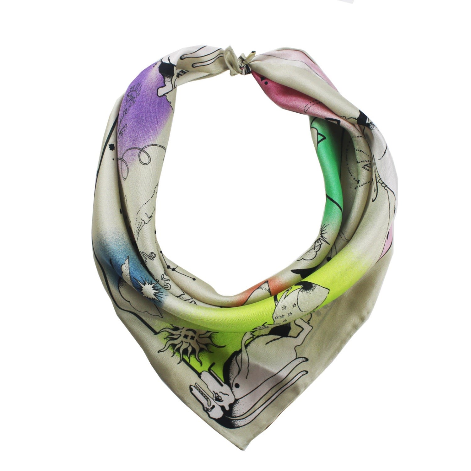 Women’s Bandana Scarf In Celestial Cartoons Klements