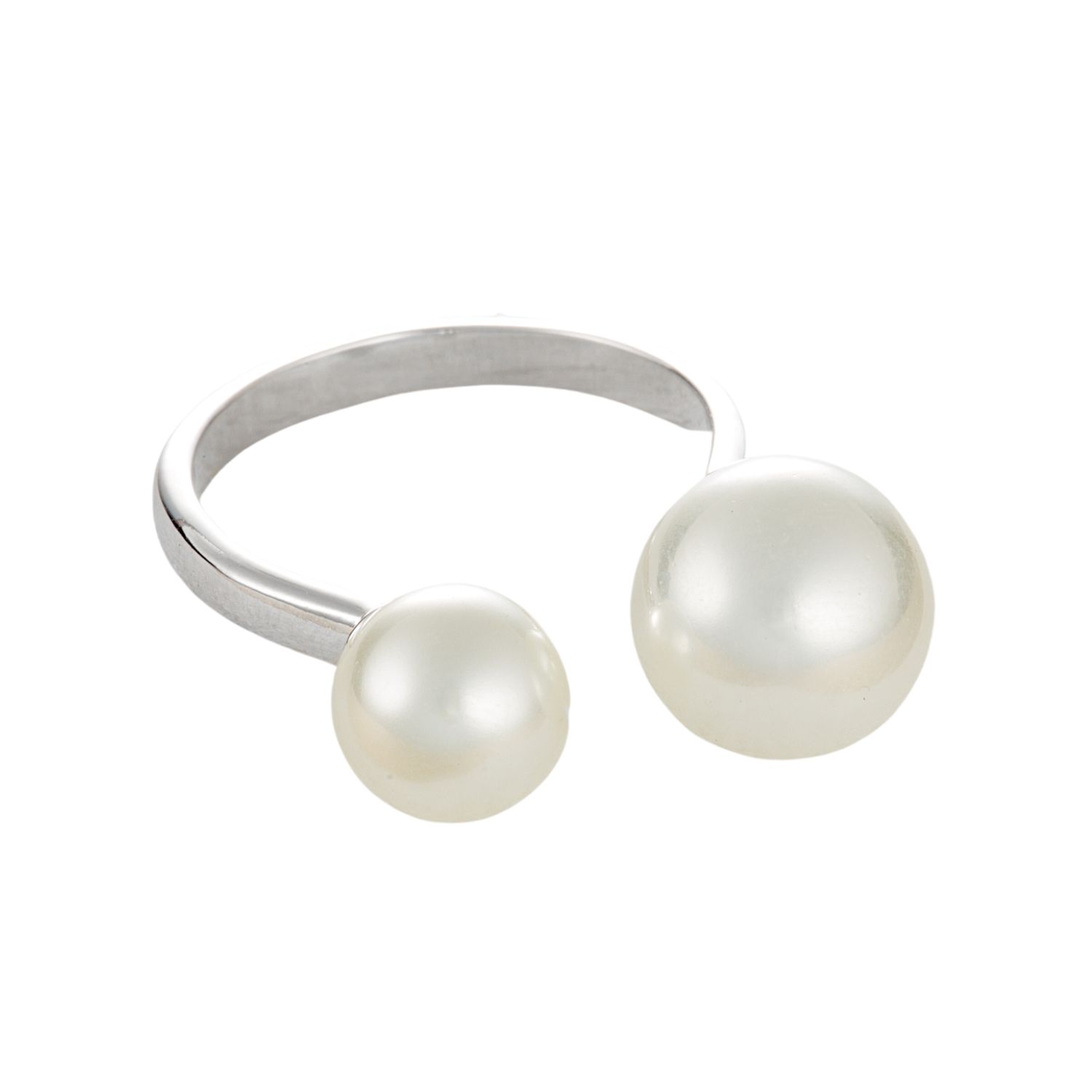 Women’s Silver Modern Pearl Ring Scream Pretty