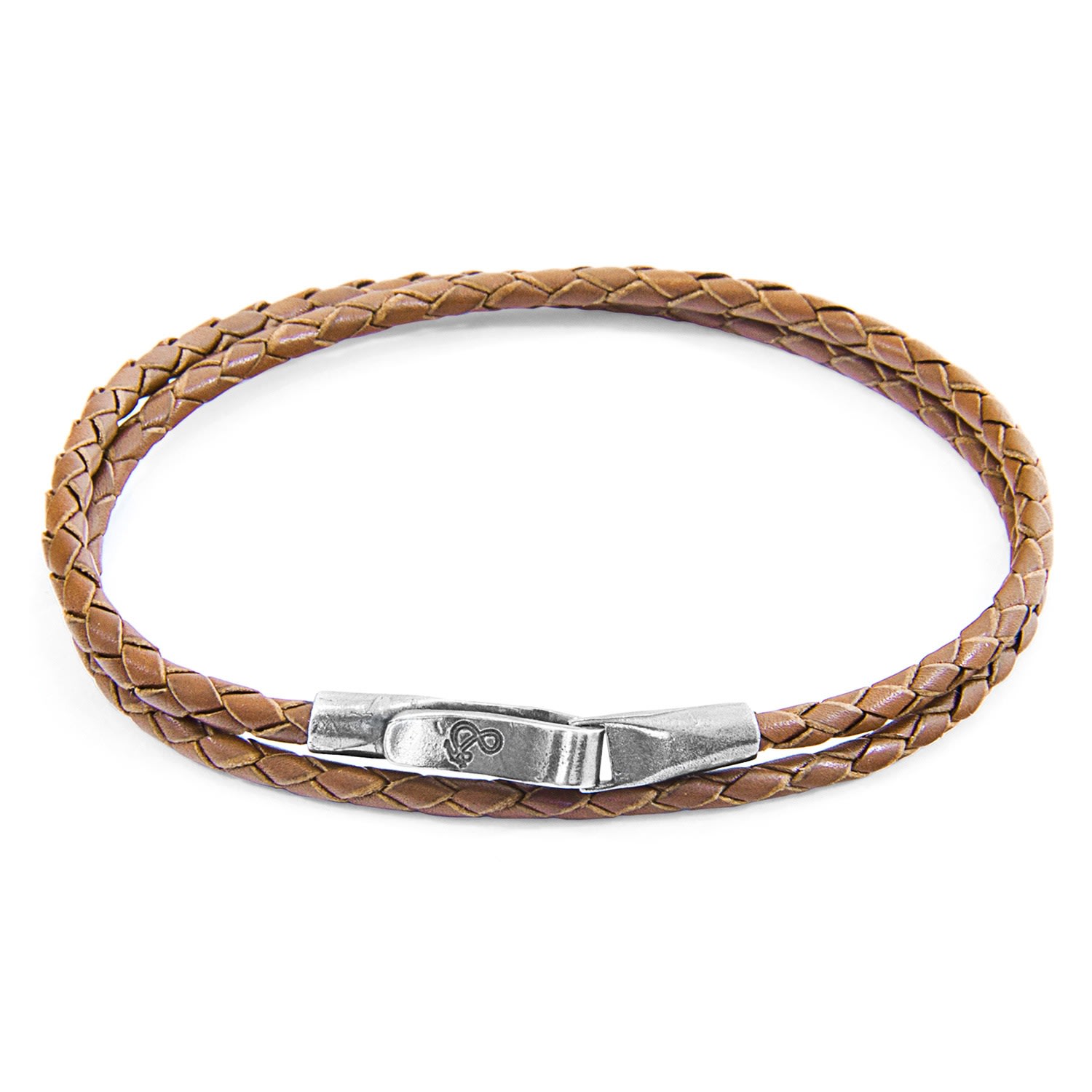 Men’s Brown / Silver Light Brown Liverpool Silver & Braided Leather Bracelet Anchor & Crew