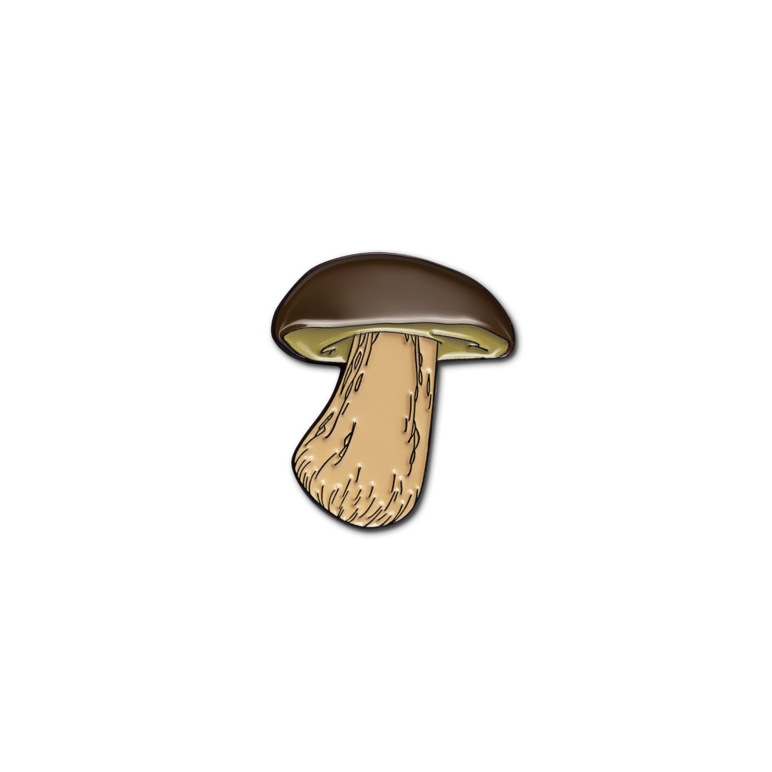 Women’s Brown Enamel Pin Boletus Make Heads Turn