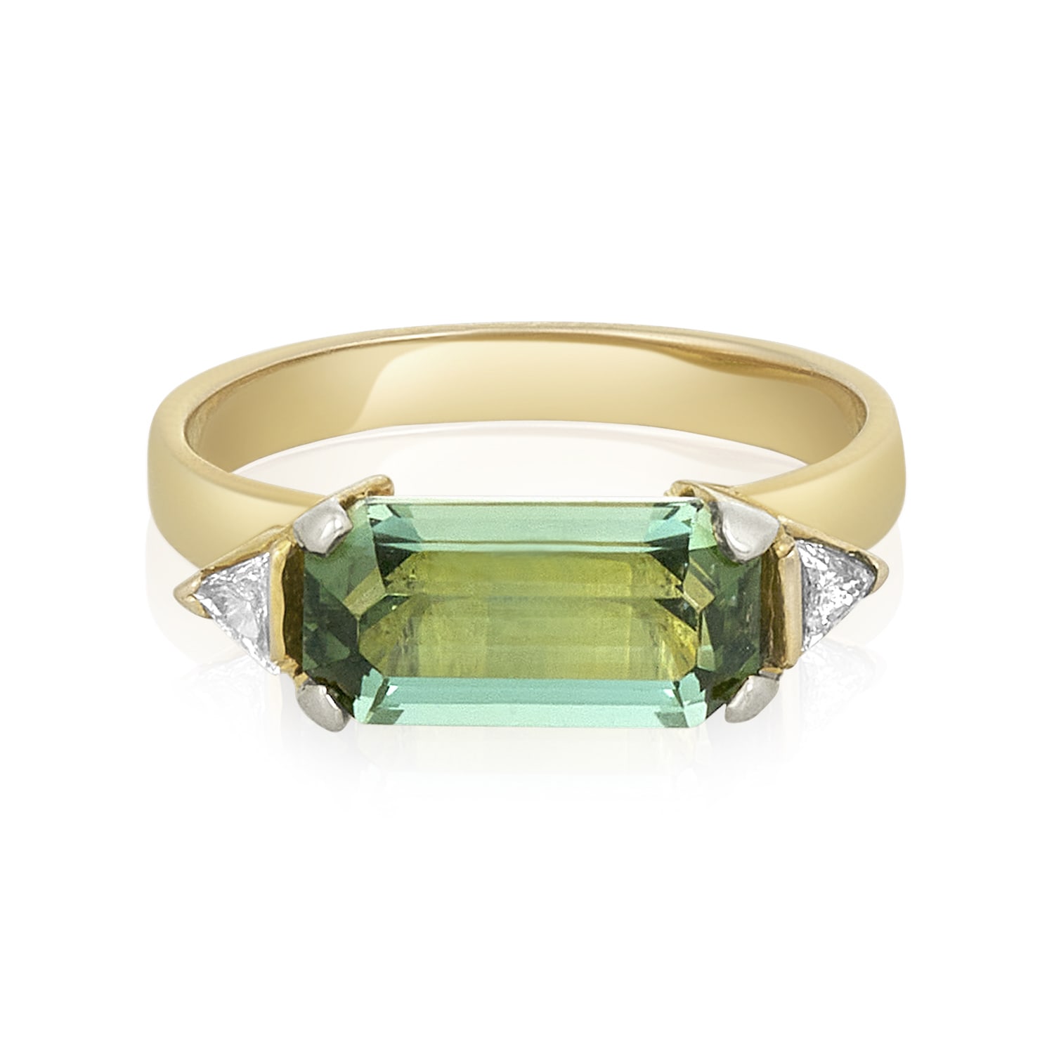 Women’s Green / White / Gold Tourmaline Cholak Ring Lui Jewelry