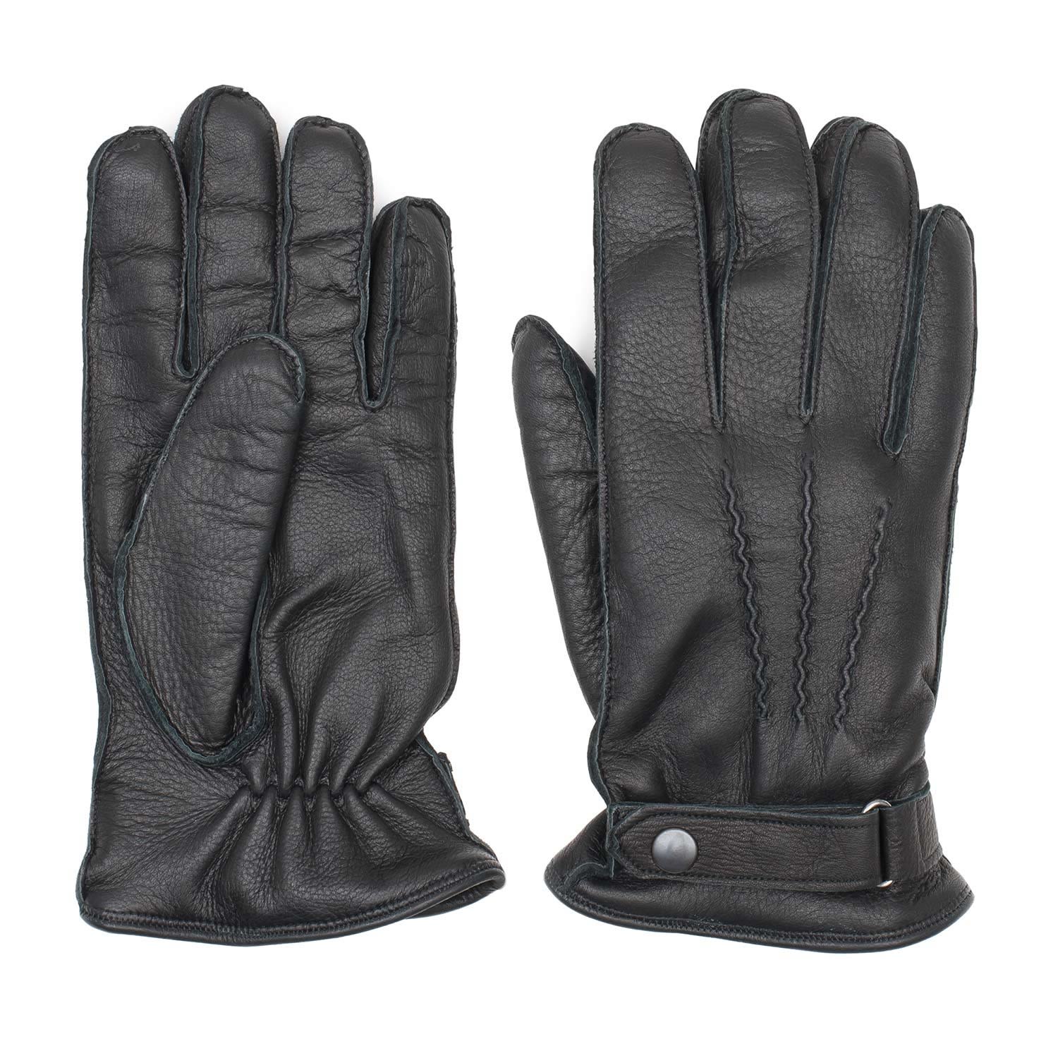 Men’s Handmade Deerskin Gloves Black Alessio 8.5" Dalgado