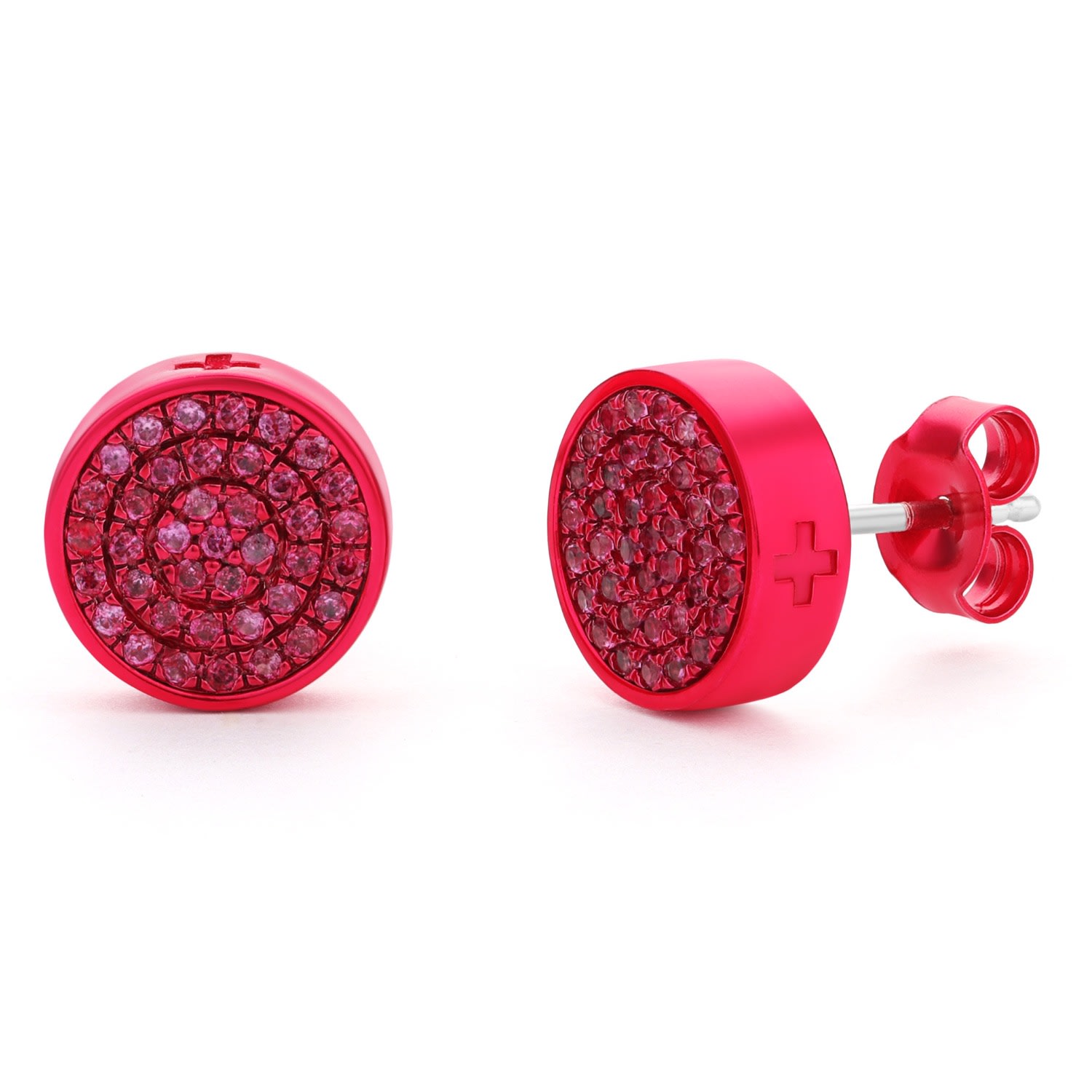 Women’s Monochrome Circle Earrings In Red - M All Incl.+