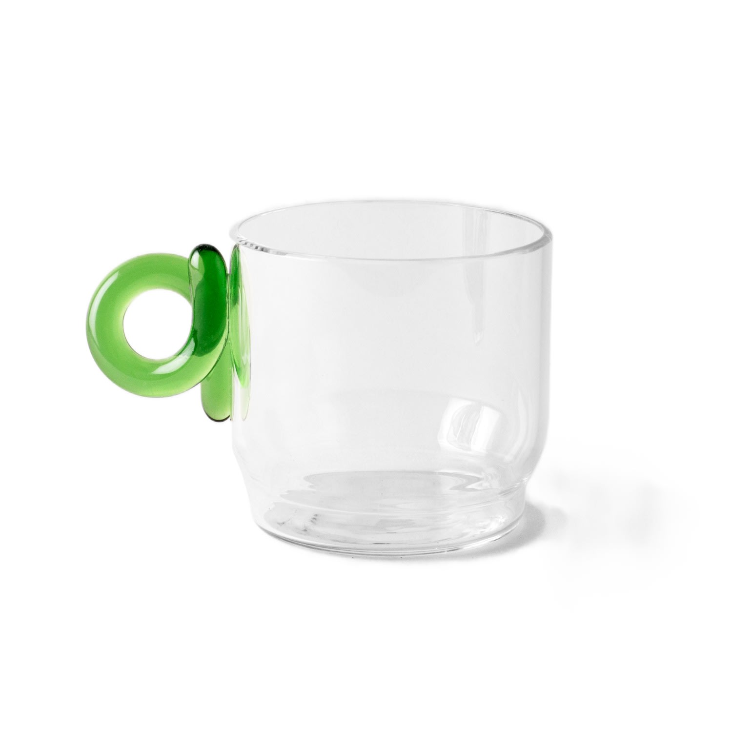 Tea Time Coffee & Tea Glass Cup With Spiral Handle - Green And Jacob