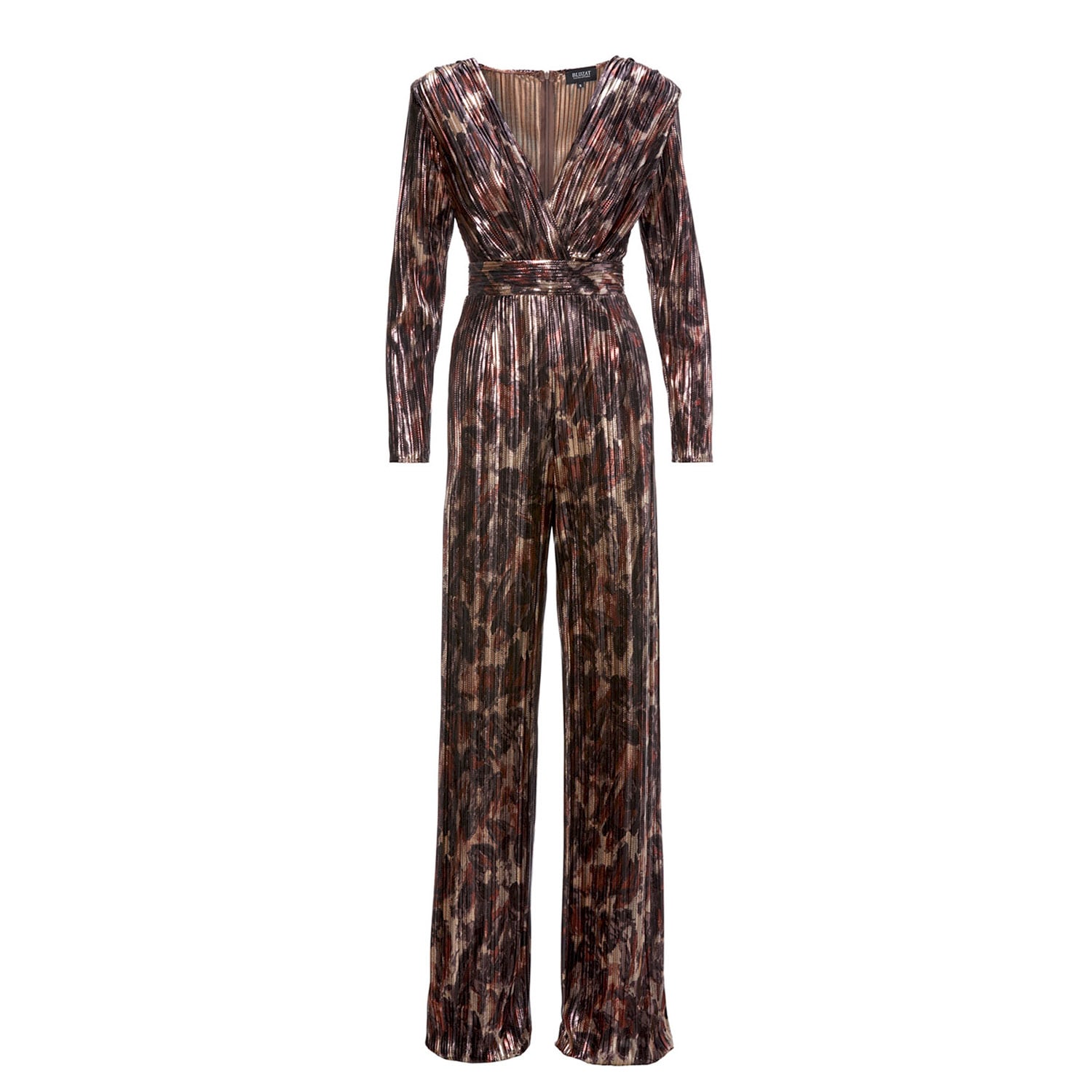 Women’s Shimmery Printed Maxi Jumpsuit Large Bluzat