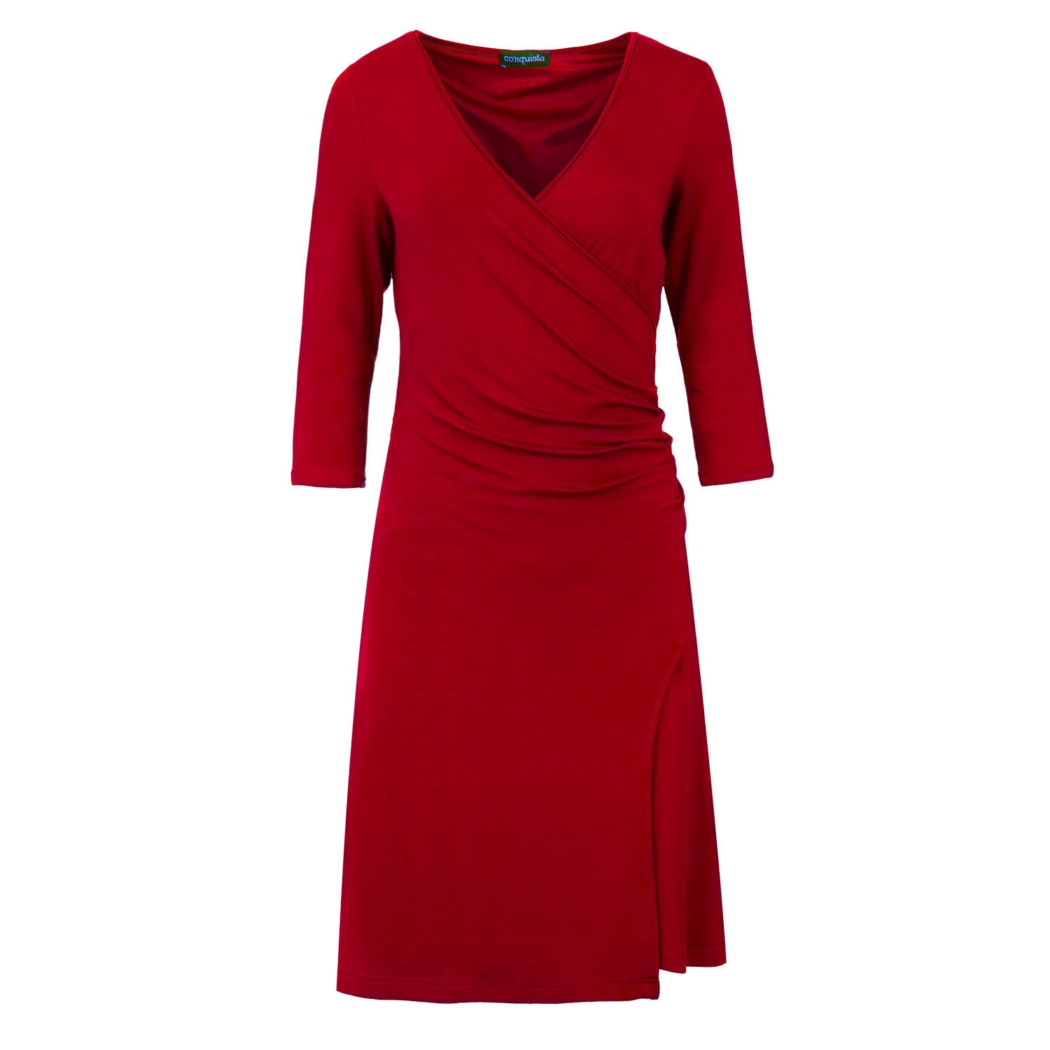 Women’s Red Faux Wrap Dress In Sustainable Fabric Extra Small Conquista